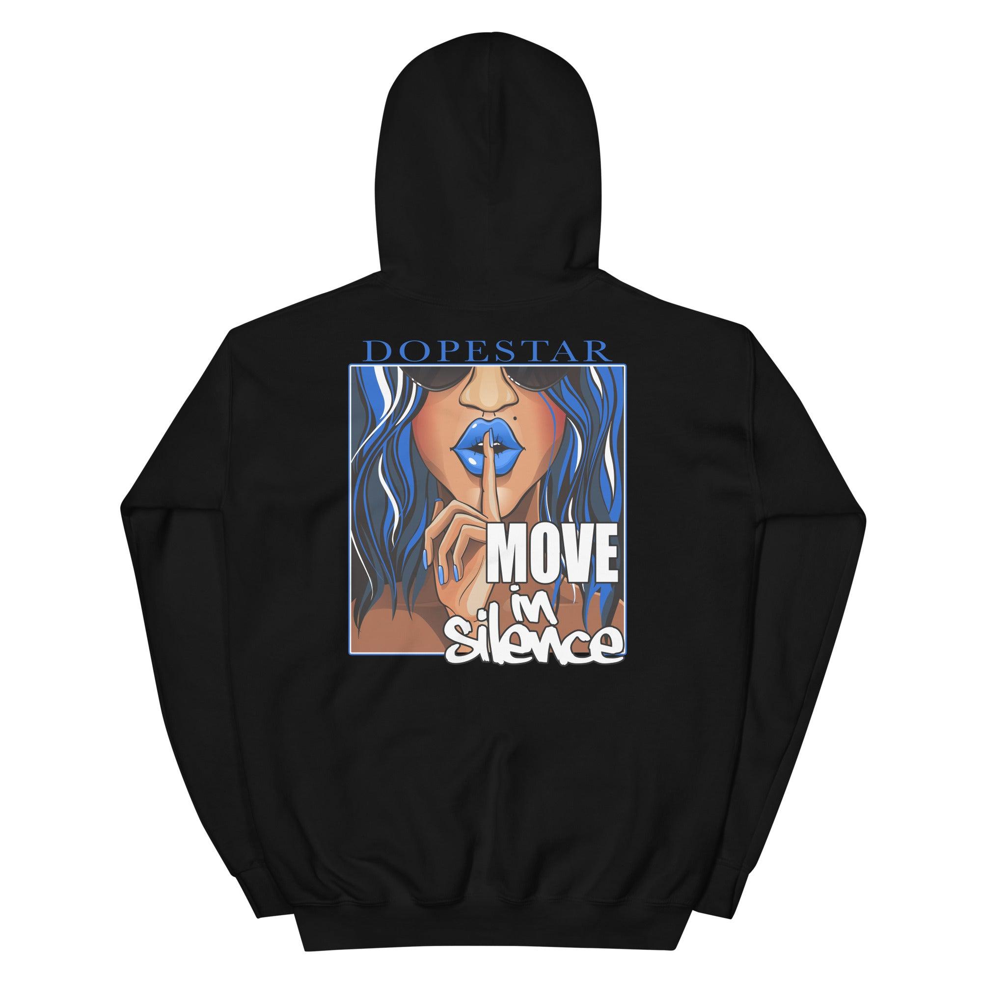 1 Mid White Black Royal Hoodie Move In Silence