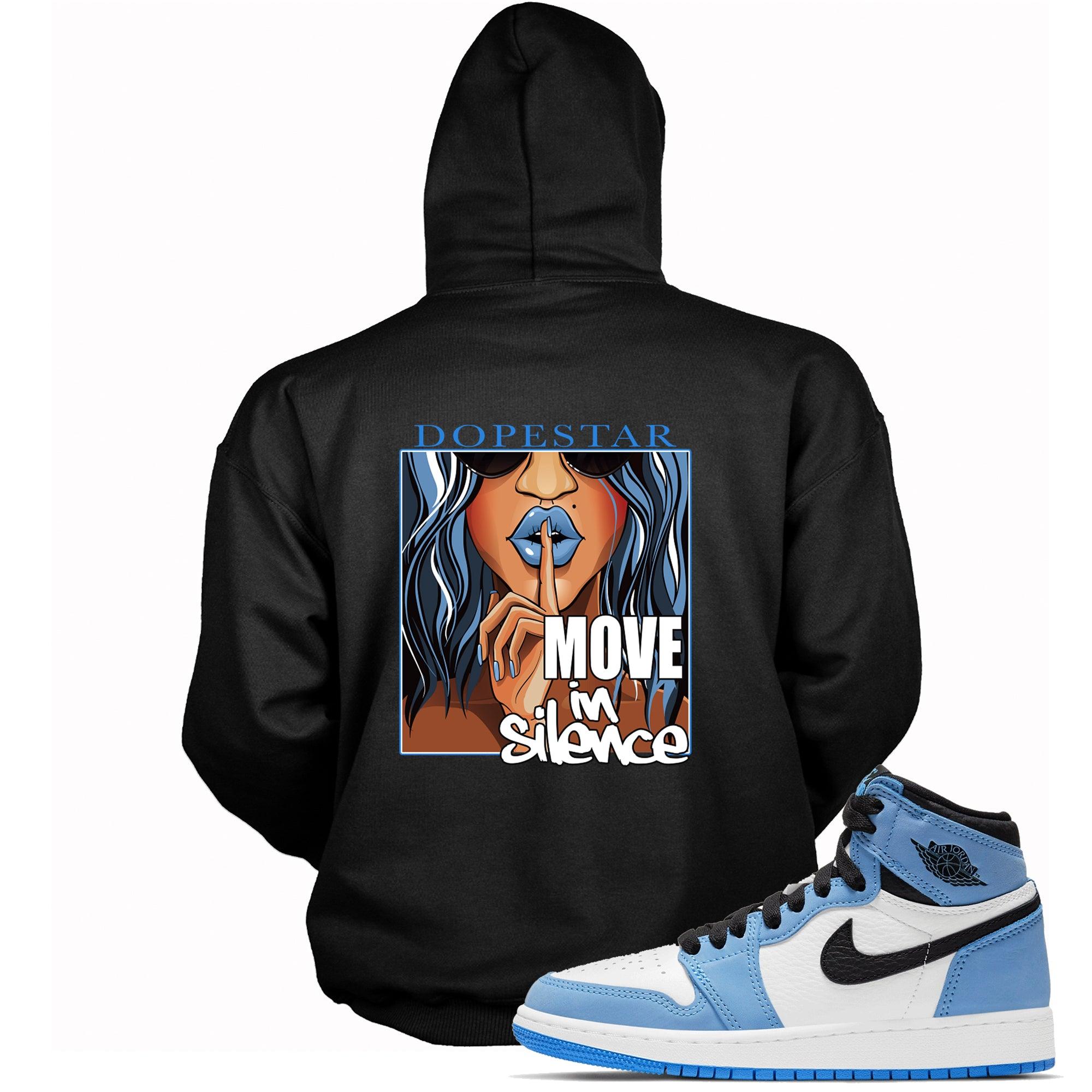 1 High White University Blue Black Hoodie Move In Silence