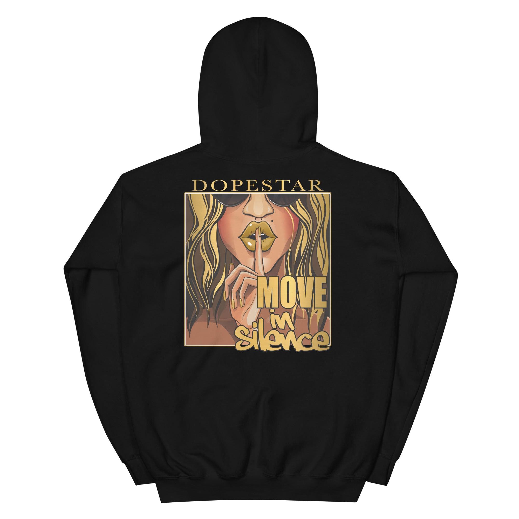 Black Metallic Gold 1s DopeStar Hoodie Move In Silence