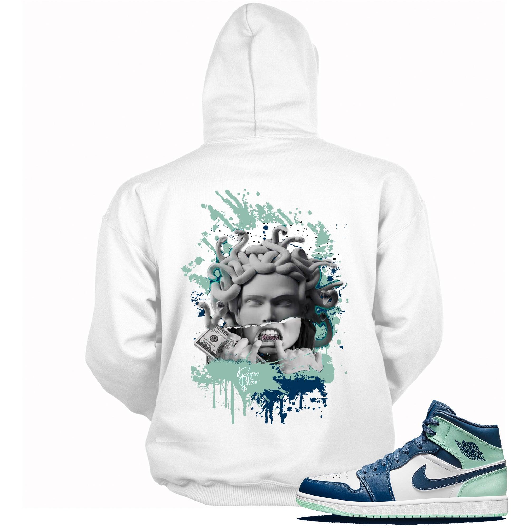 1 Mid Mystic Navy Mint Foam Hoodie Medusa