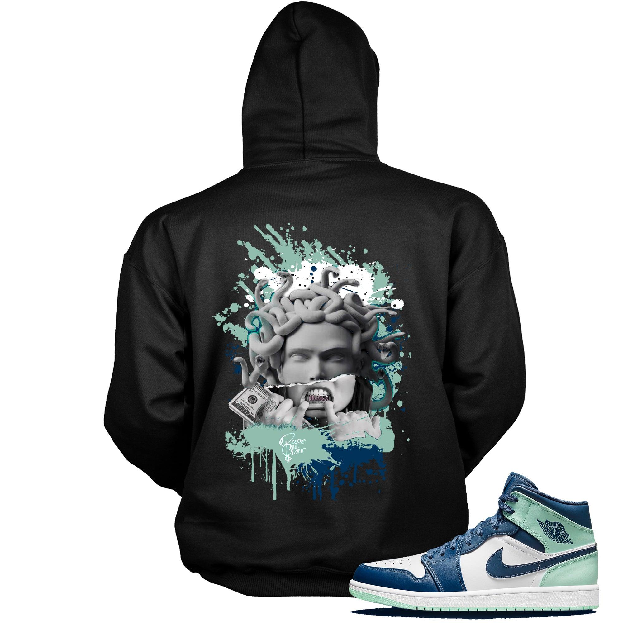 1 Mid Mystic Navy Mint Foam Hoodie Medusa