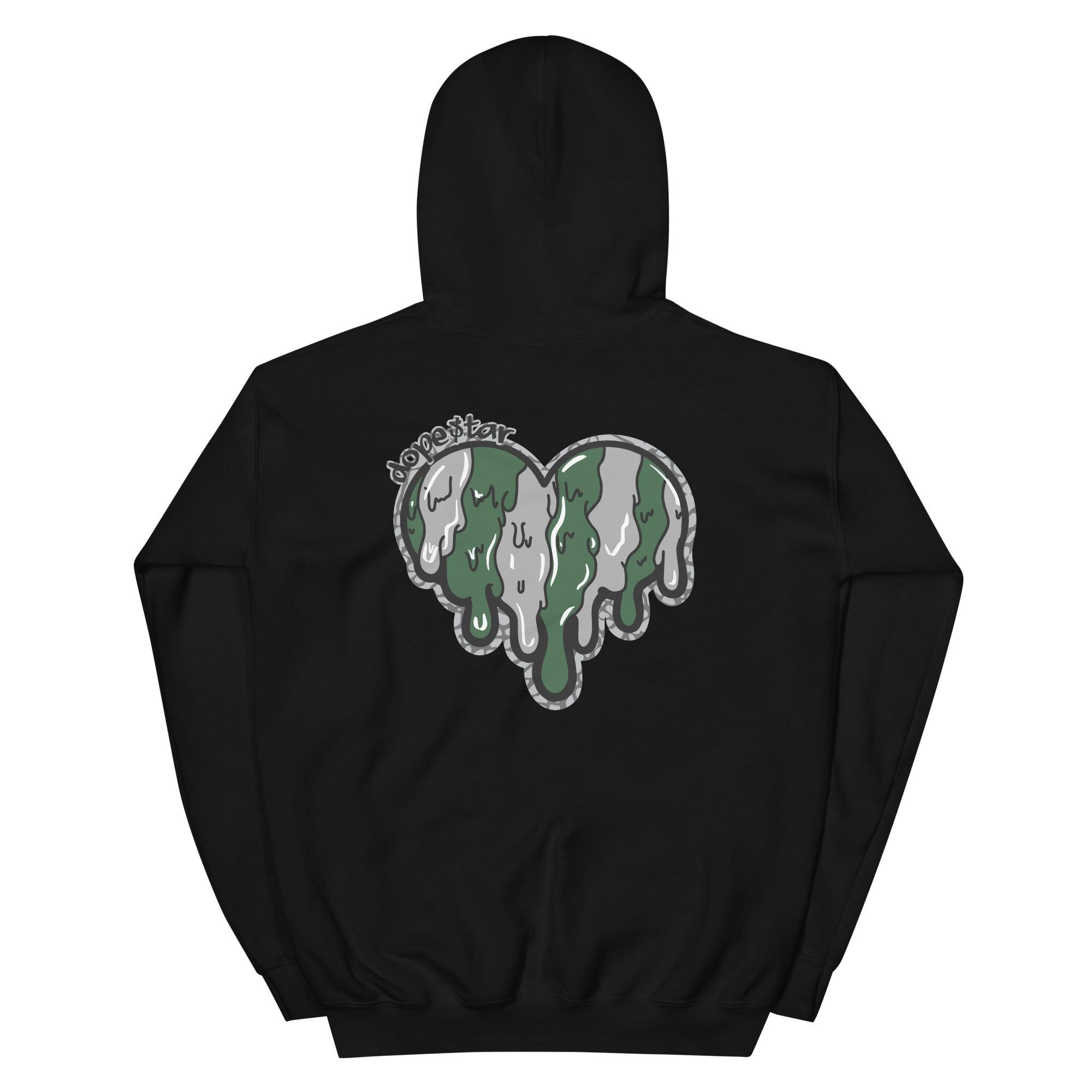 3s Pine Green Hoodie Melting Heart