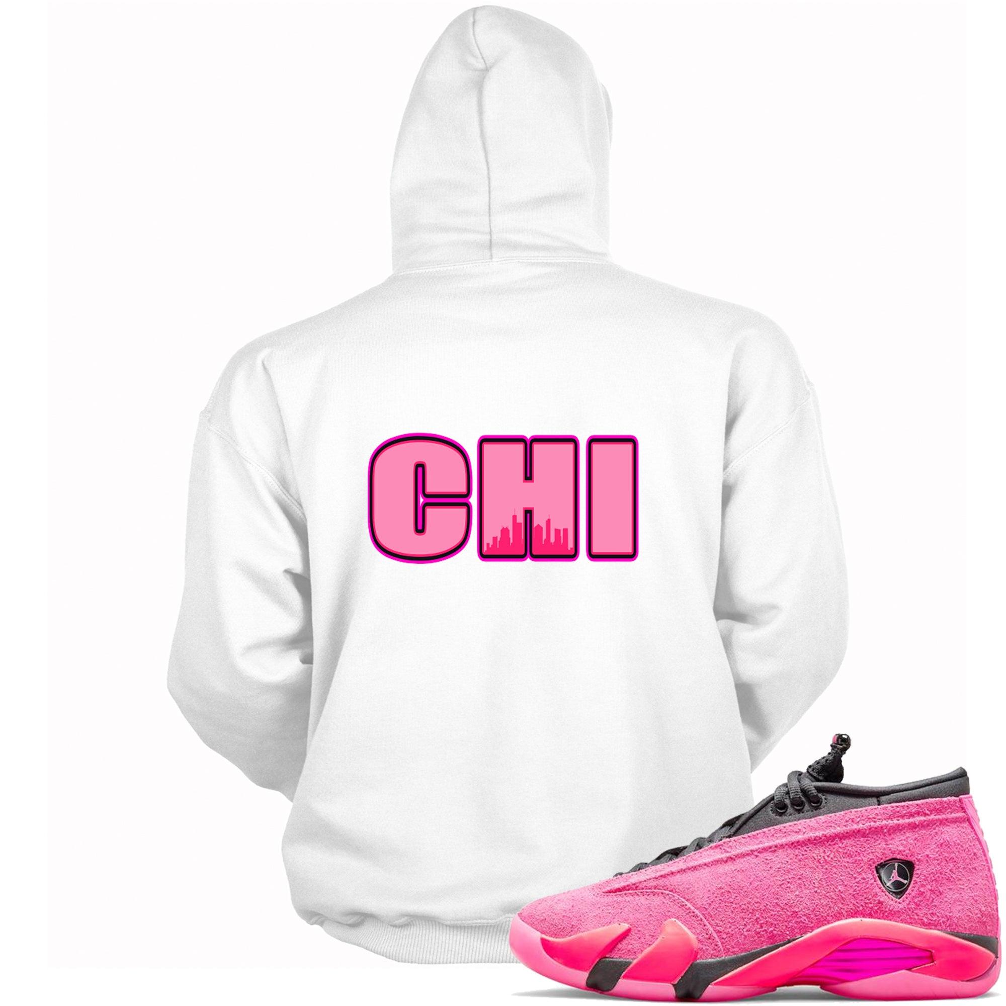 14s Low Shocking Pink Hoodie Chicago