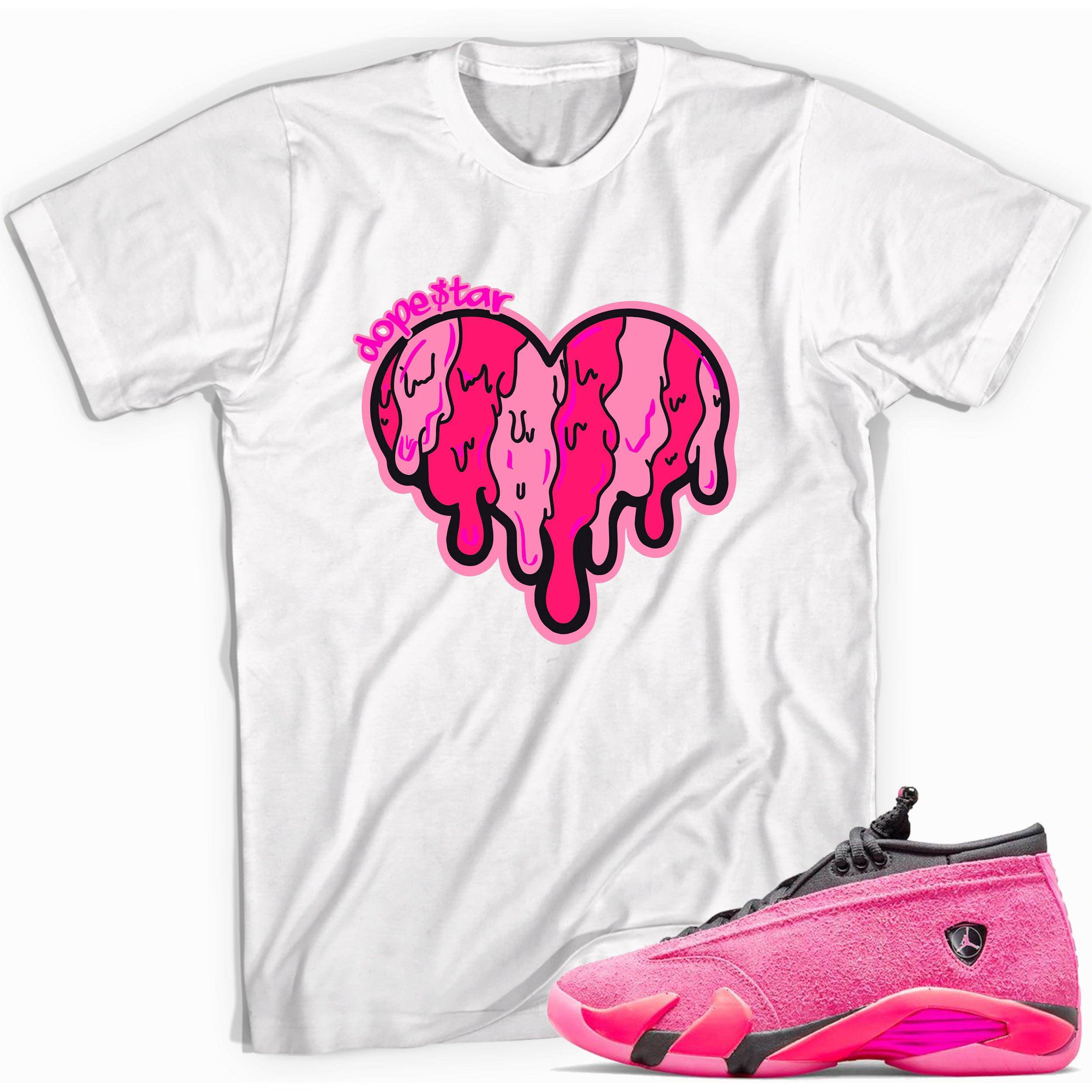 14s Low Shocking Pink Shirt Melting Heart