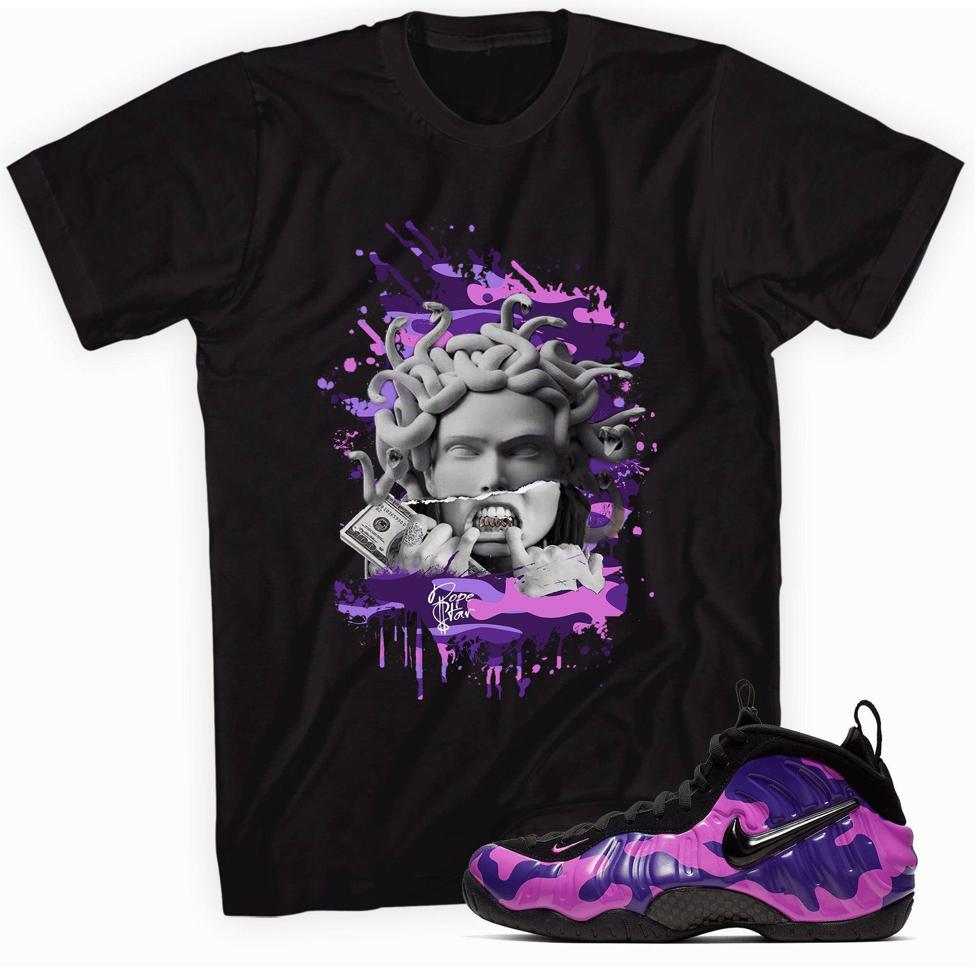 Air Foamposite One Purple Camo Shirt Medusa