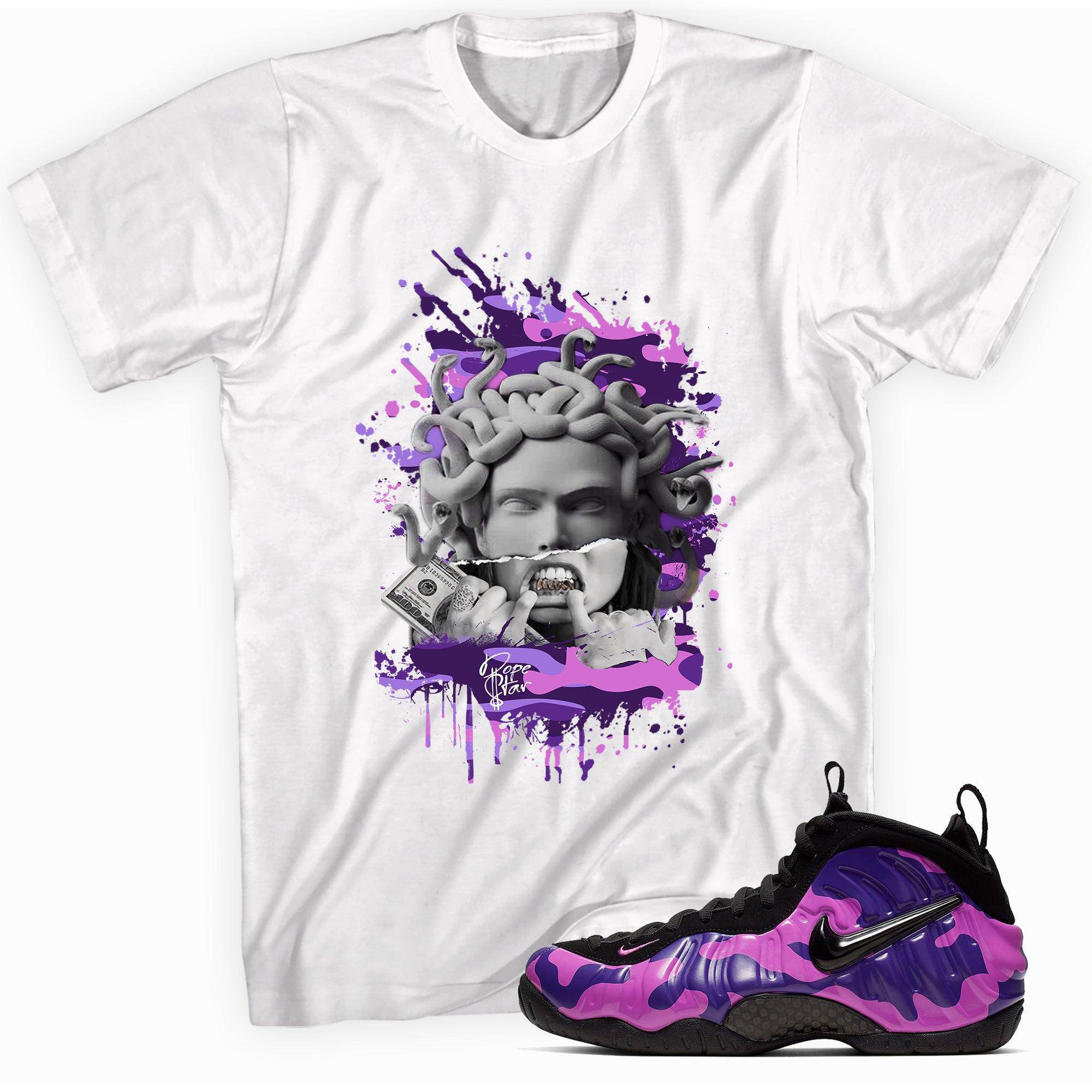 Air Foamposite One Purple Camo Shirt Medusa