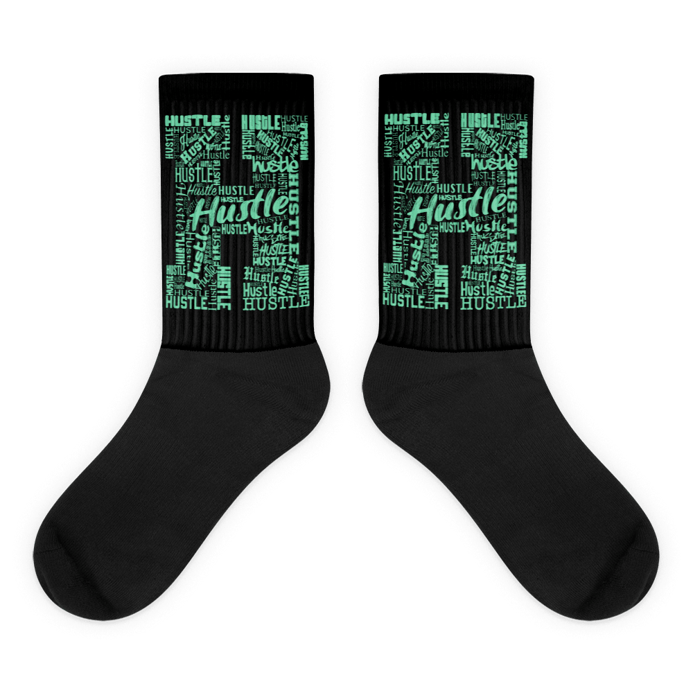 Dunk Green Glow Socks Hustle (Black)