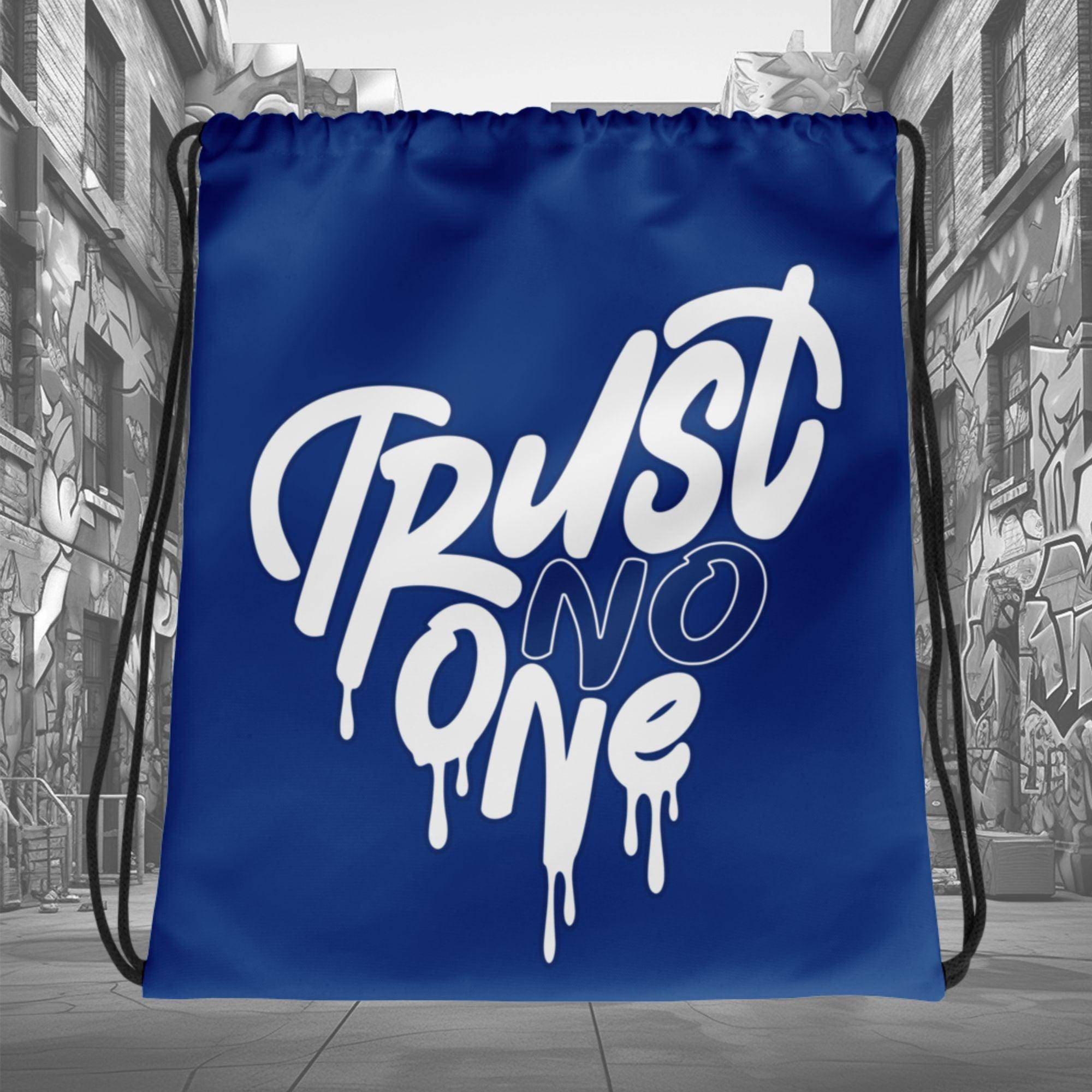 Air Ship A Ma Maniere Game Royal Drawstring Bag Trust No One Heart - Sneaker Shirts Outlet