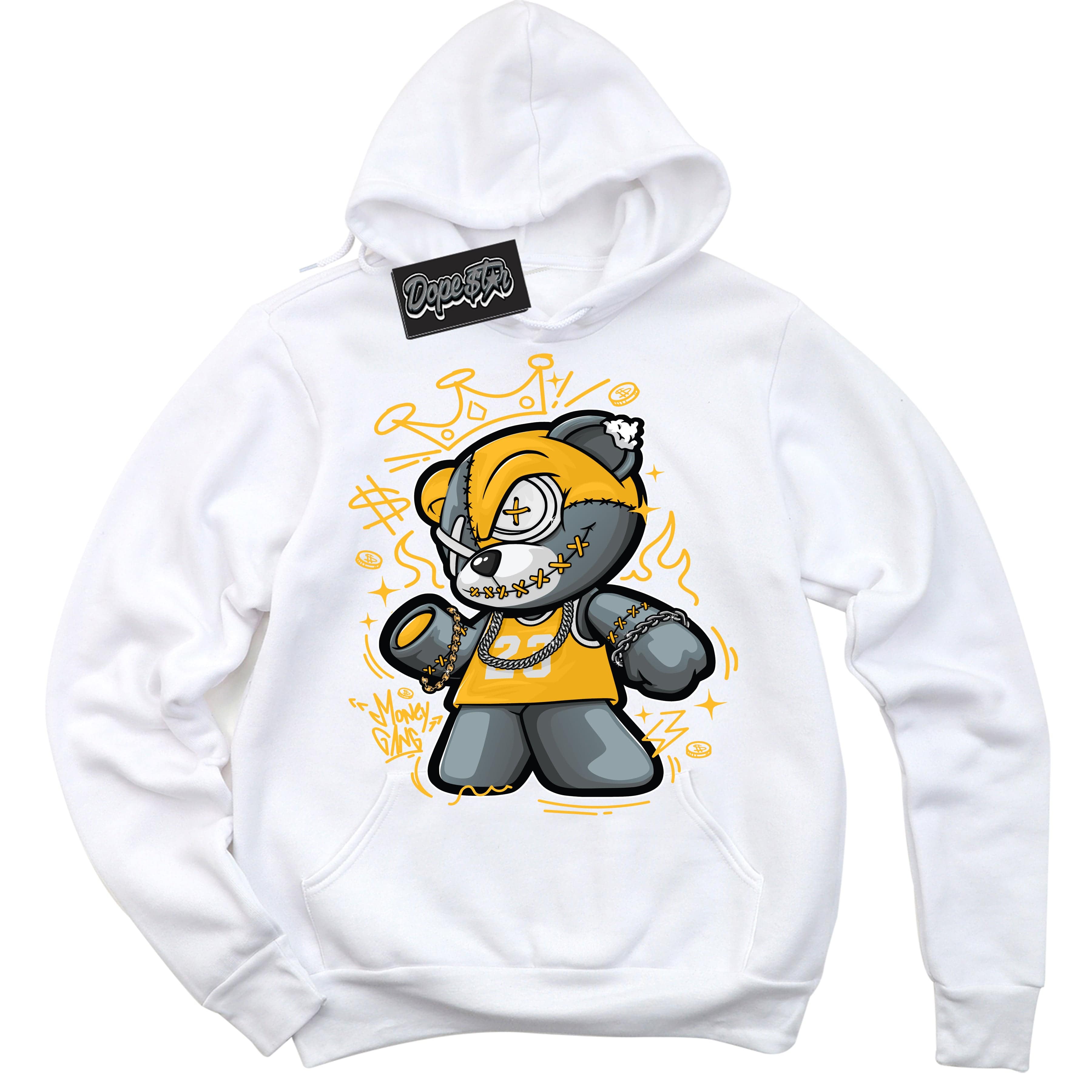 White University Gold DopeStar Hoodie Money Gang Bear Graphic