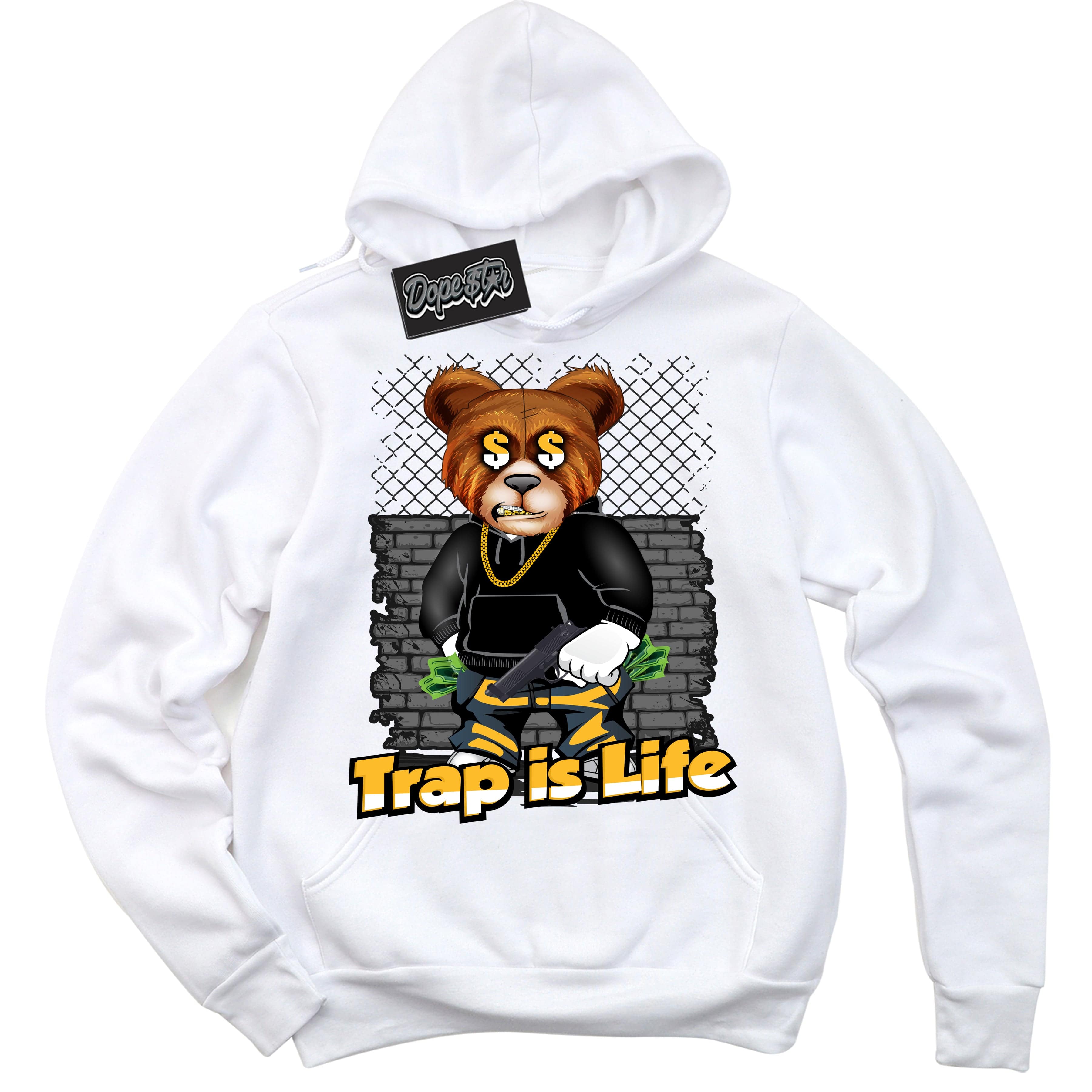 White University Gold DopeStar Hoodie Trap Is Life Graphic