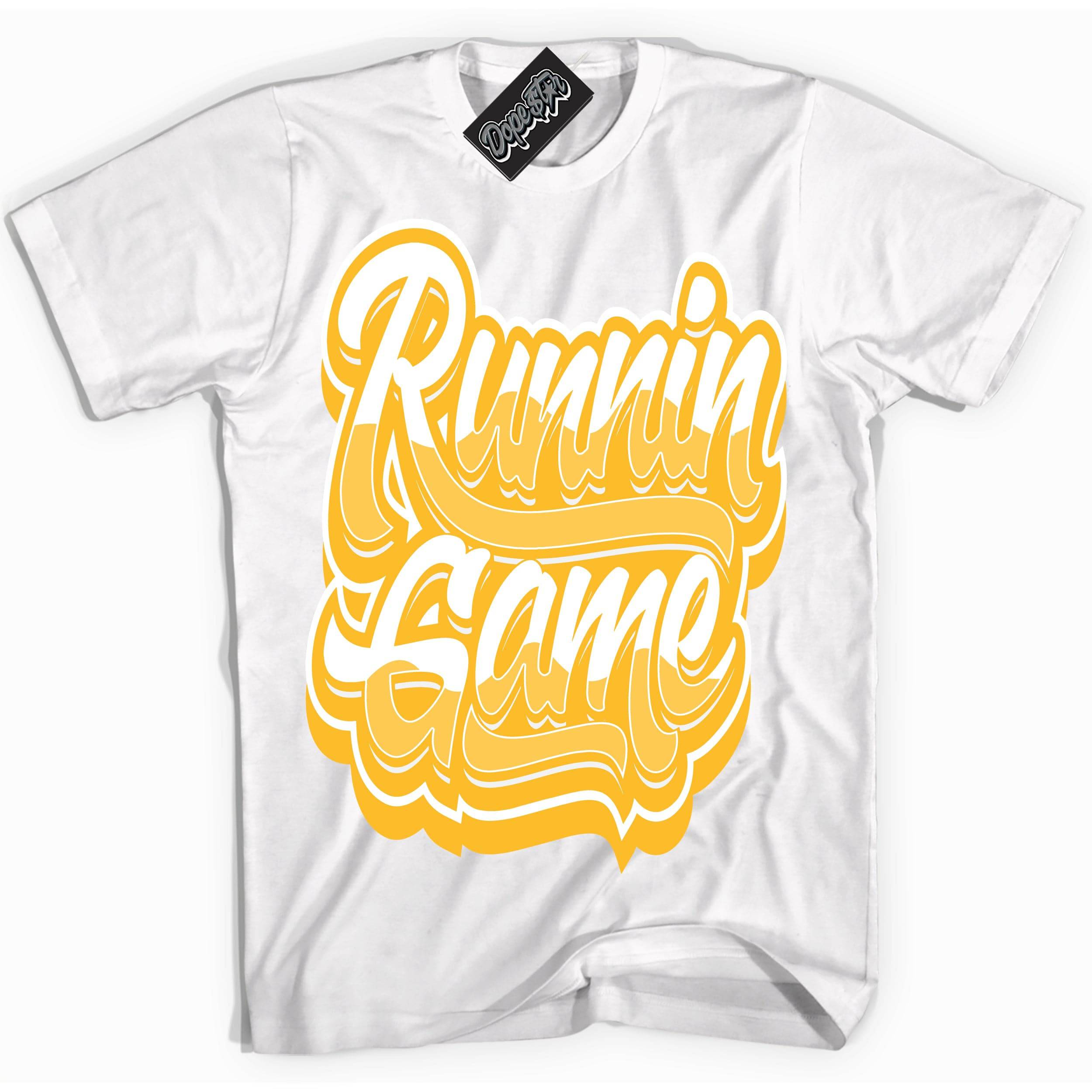 White University Gold DopeStar Shirt Running Game Graphic