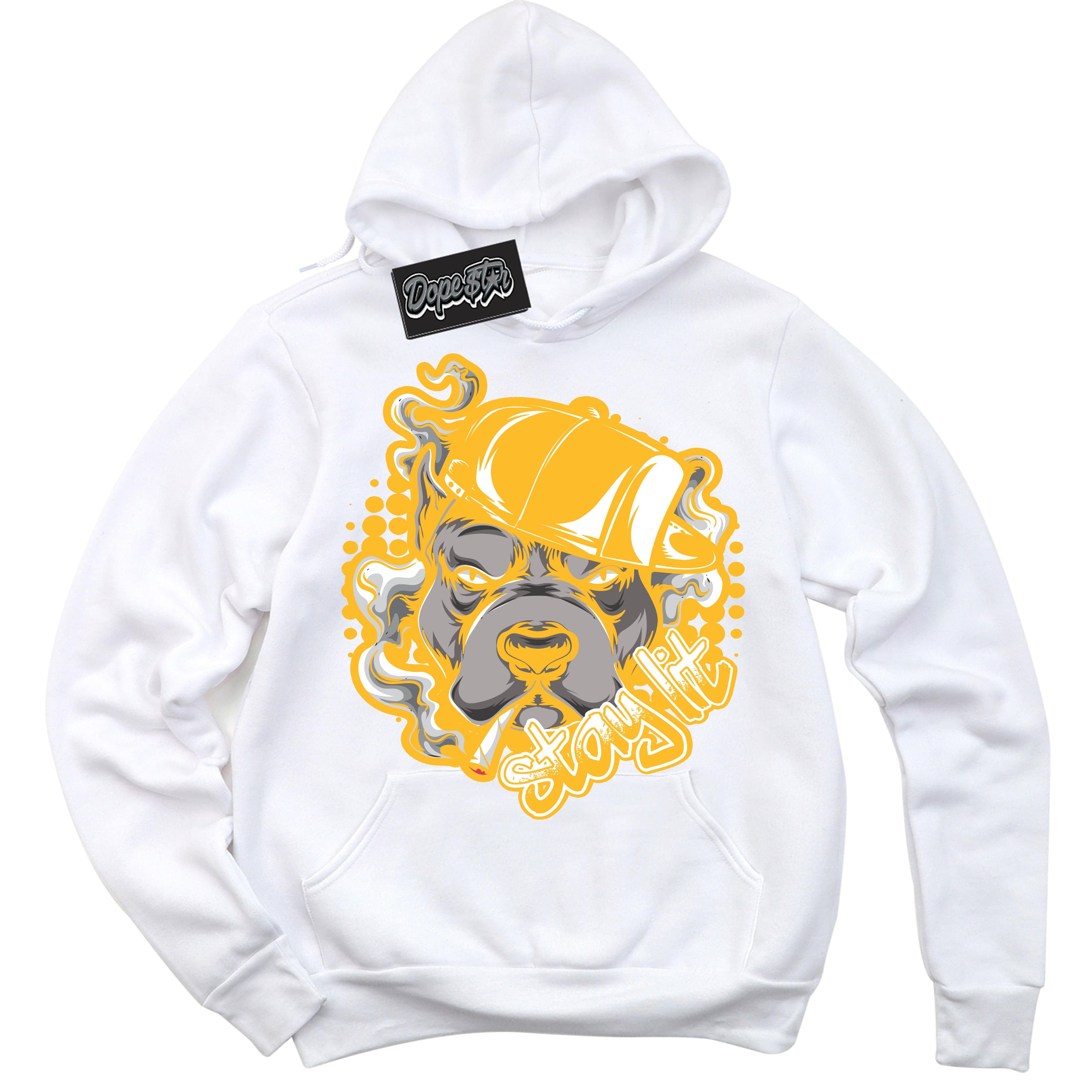 White University Gold DopeStar Hoodie Stay Lit Graphic