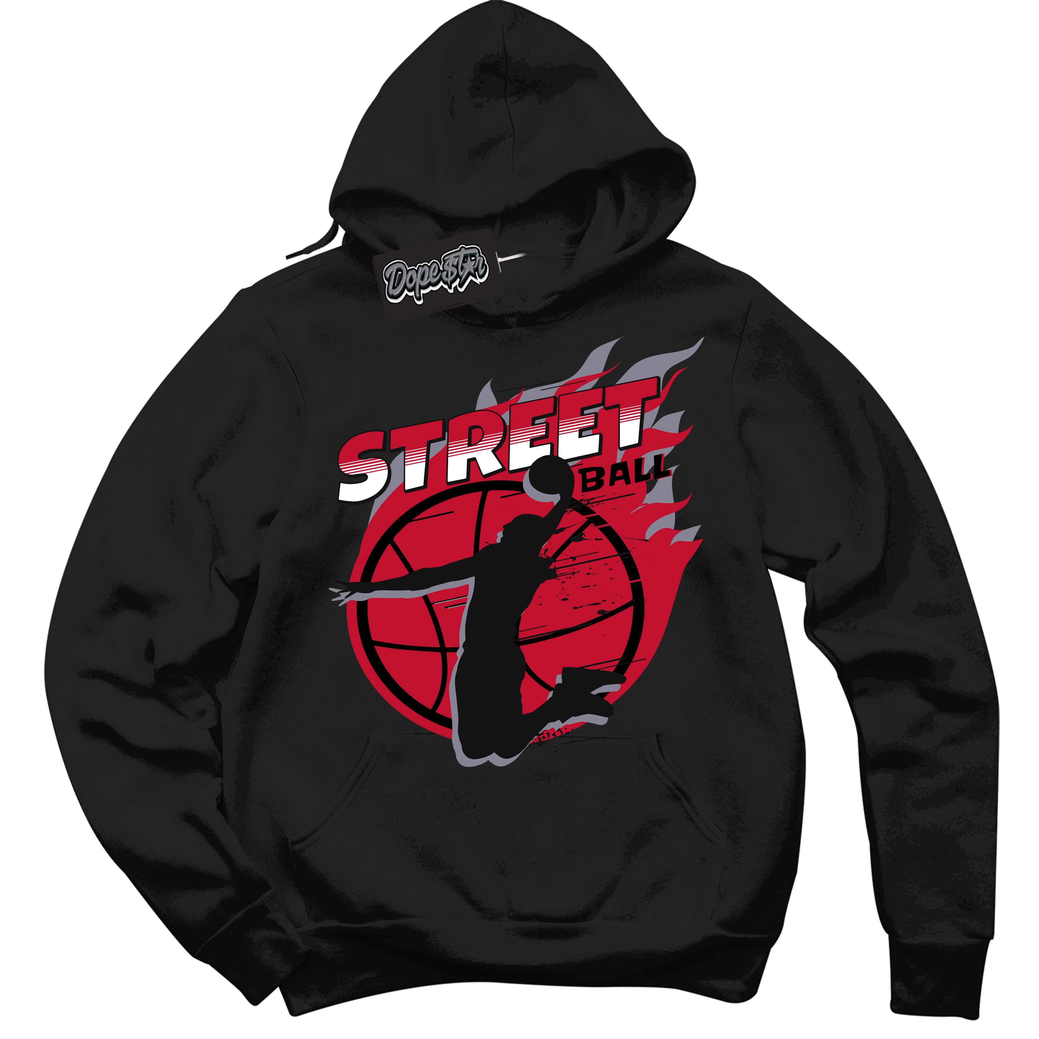 Cement Grey Fire Red 1s DopeStar Hoodie Street Ball Graphic