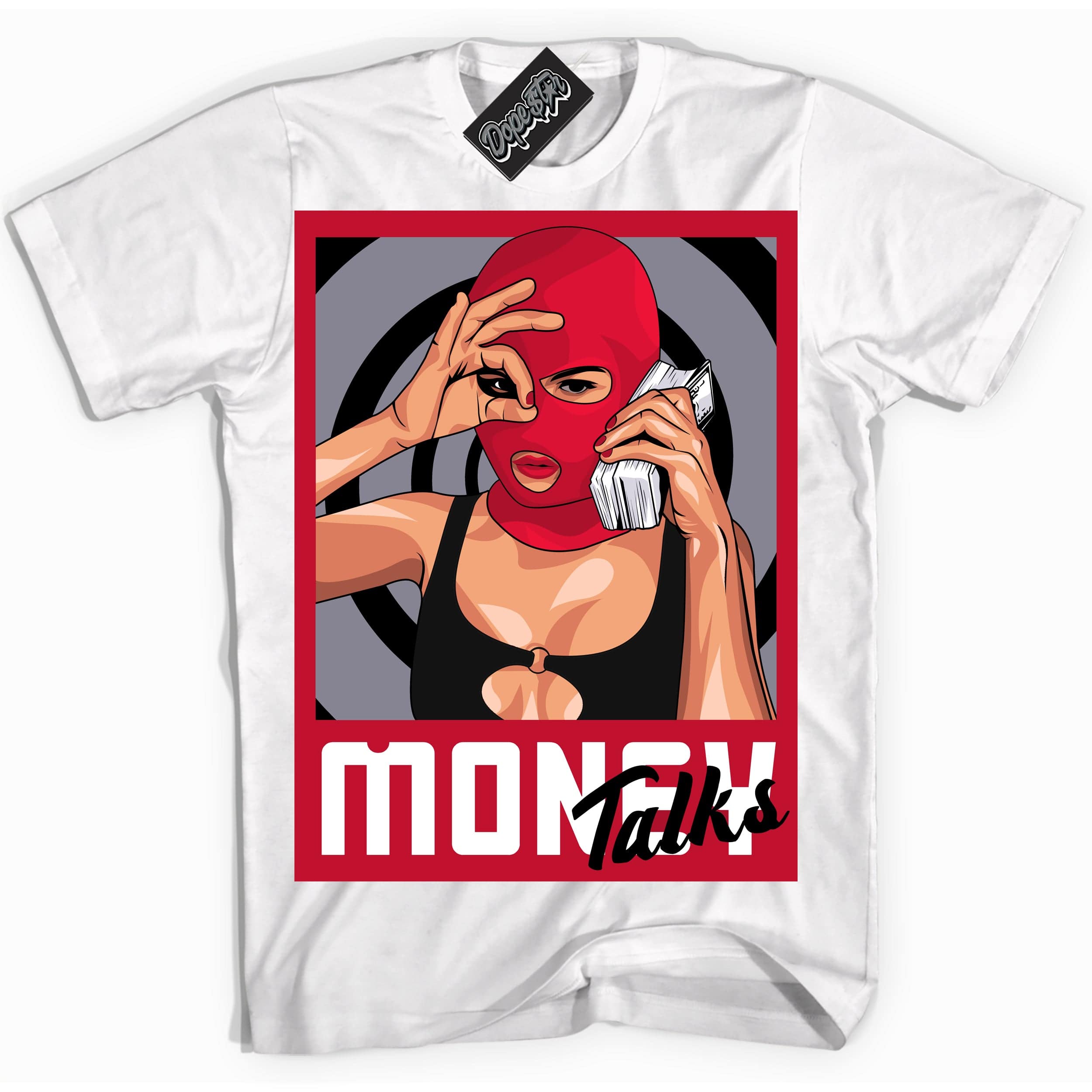 Cement Grey Fire Red 1s DopeStar Shirt Money Talks Graphic