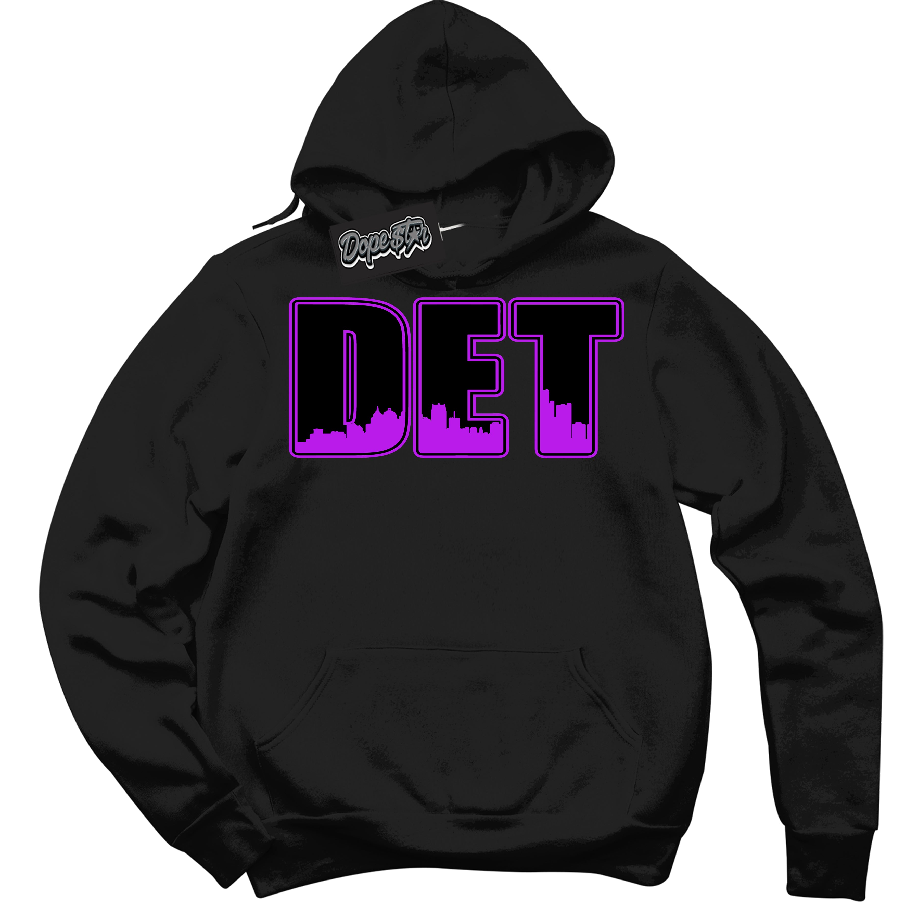 Cool Black Hoodie with “ Detroit ”  design that Perfectly Matches RTKT Genesis Dunk Sneakers.