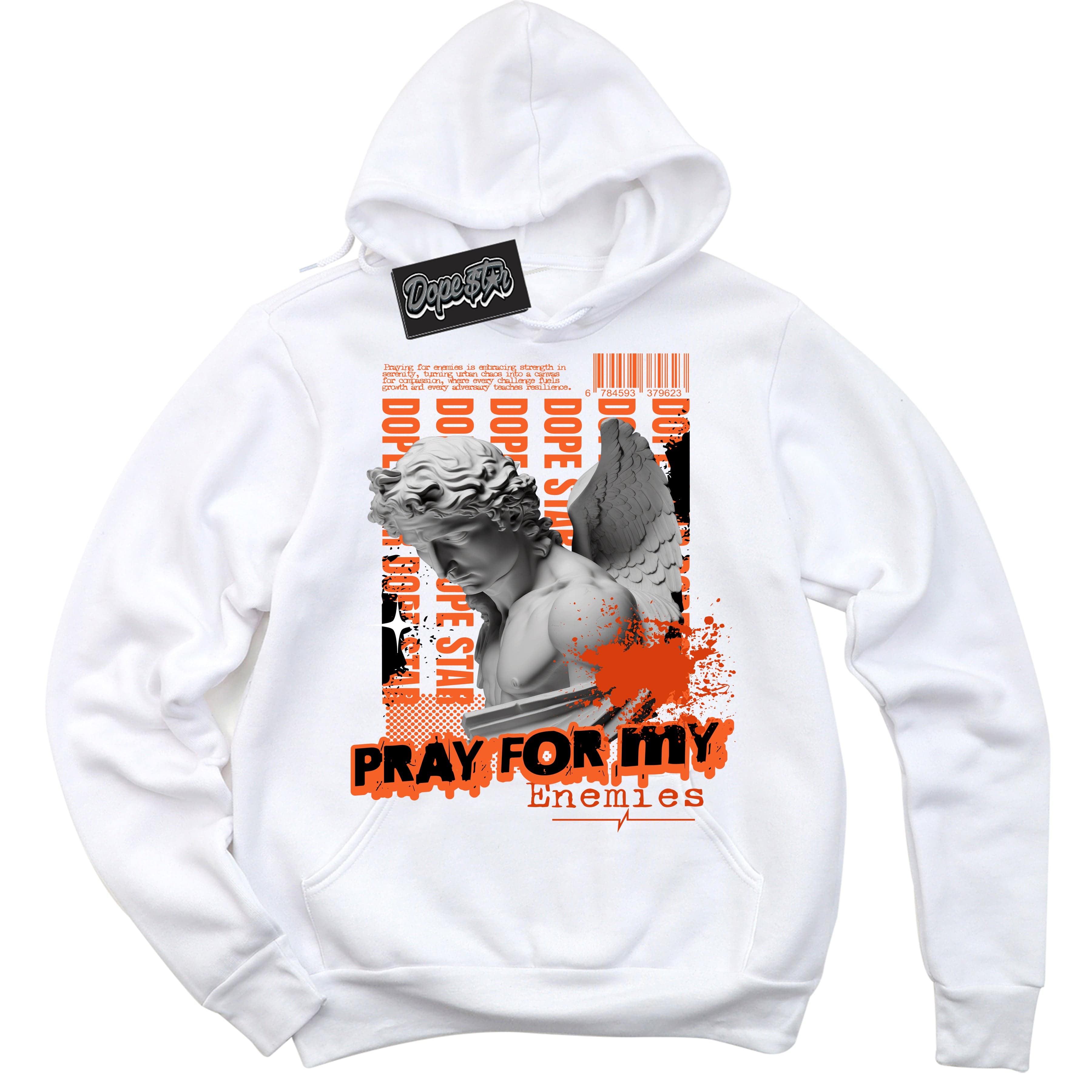 WNBA All Star Brilliant Orange 12s DopeStar Hoodie Pray Enemies Graphic