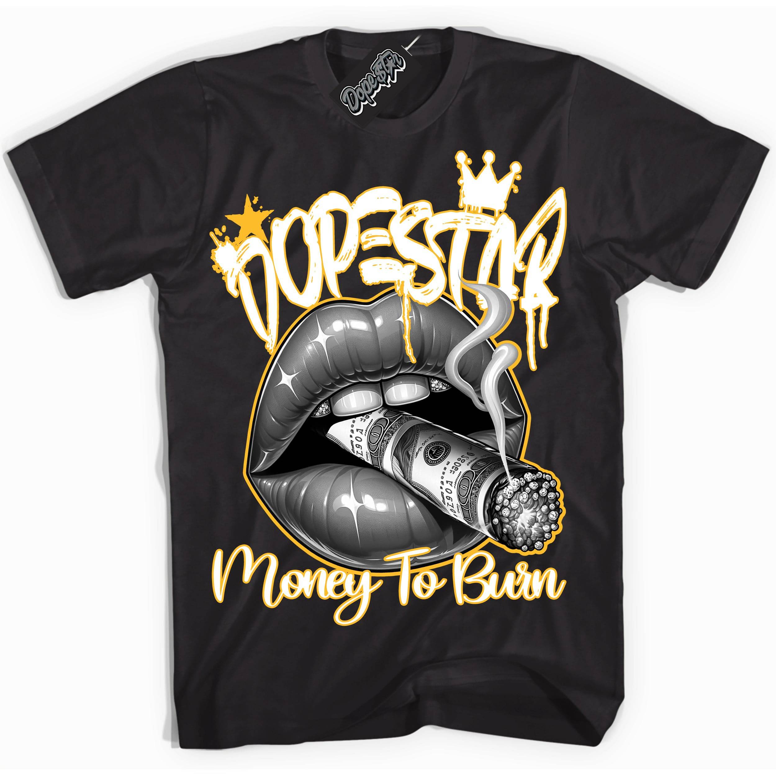 White University Gold DopeStar Shirt Money To Burn Graphic