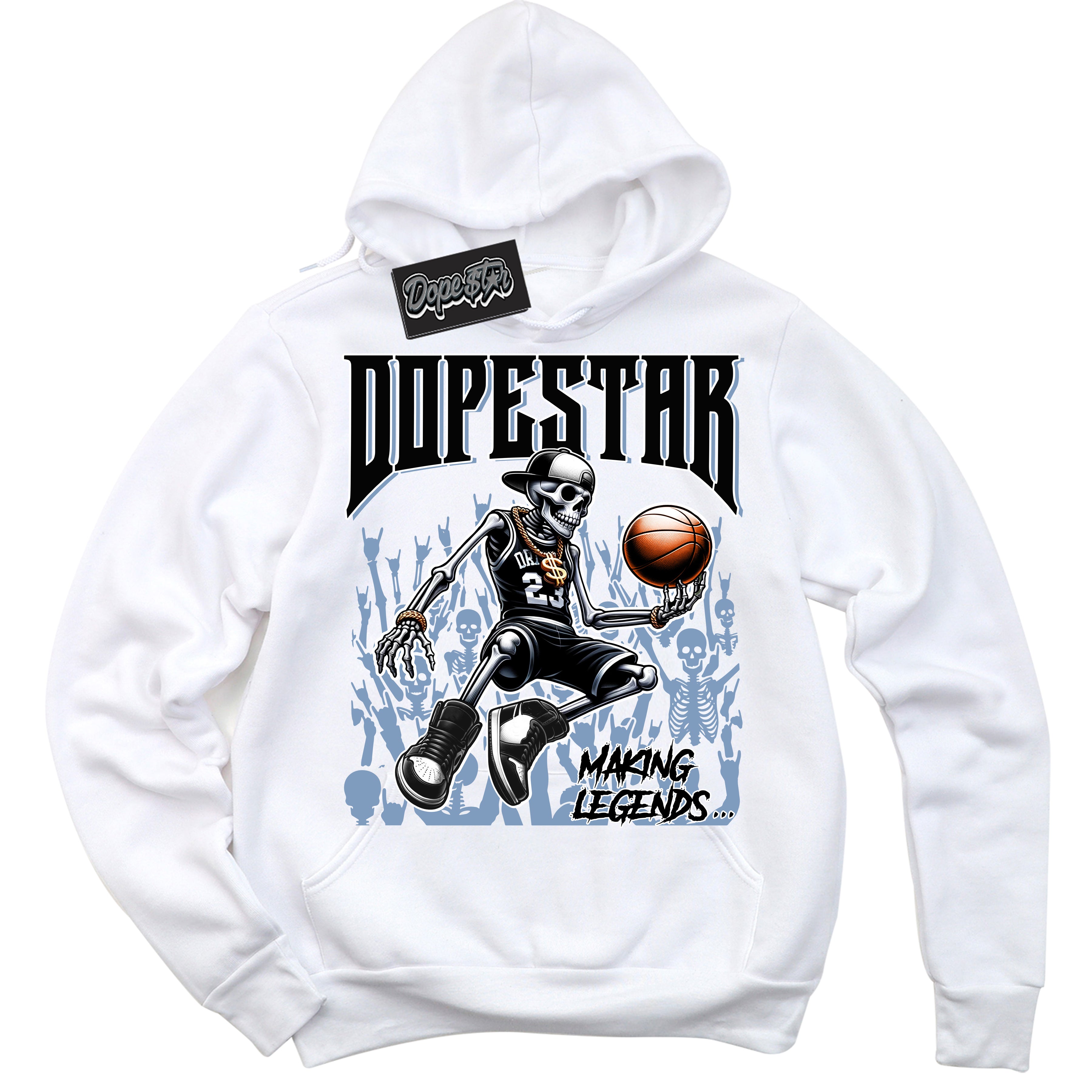 Cool White Hoodie with “ Making Legends ”  design that Perfectly Matches Reverse Oreo 6s Sneakers.