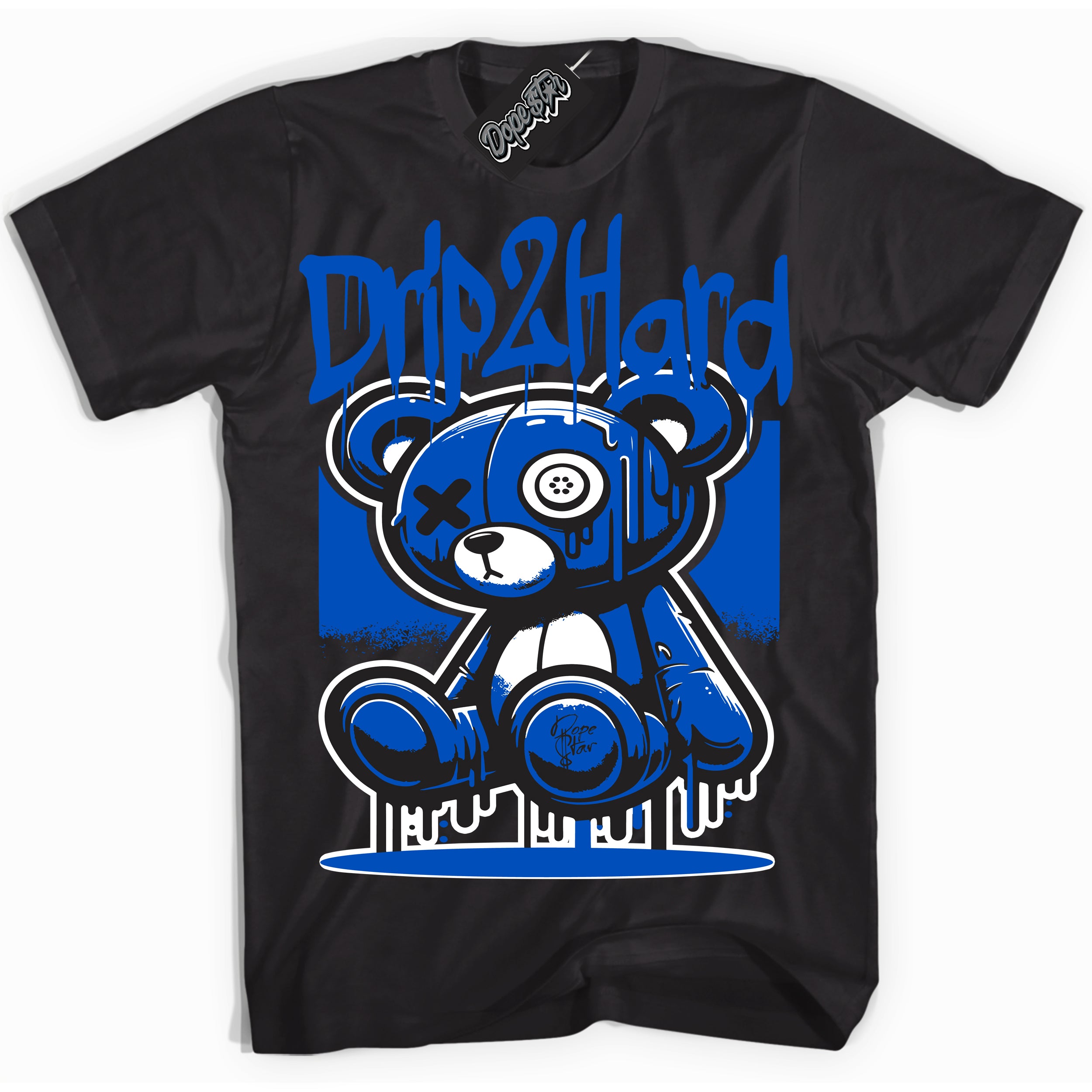 Cool Black Shirt with “ Drip 2 Hard” design that perfectly matches Quai 54 1s Sneakers.