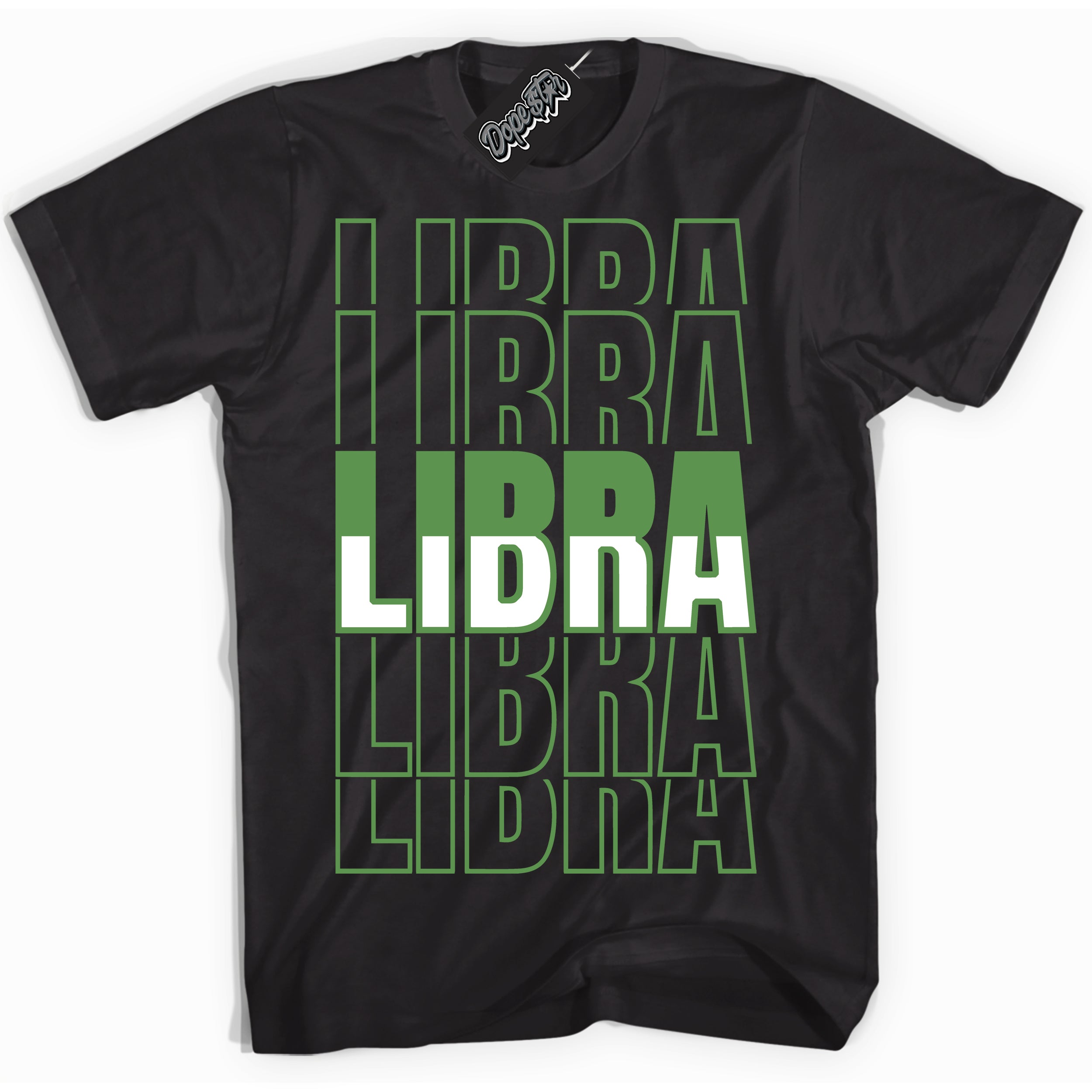 Cool Black Shirt with “ Libra ” design that perfectly matches Chlorophyll 1s Jordans.
