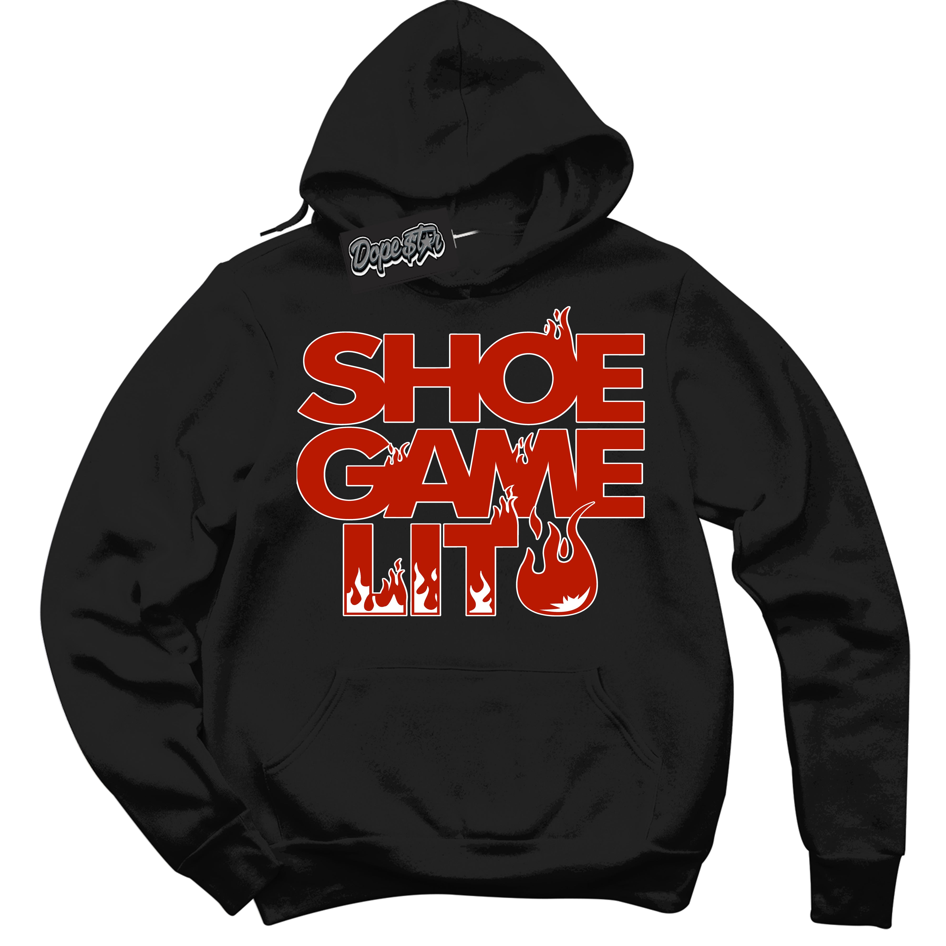 Cool Black Hoodie with “ Shoe Game Lit '' design that Perfectly Matches  Cherry 11s Sneakers.