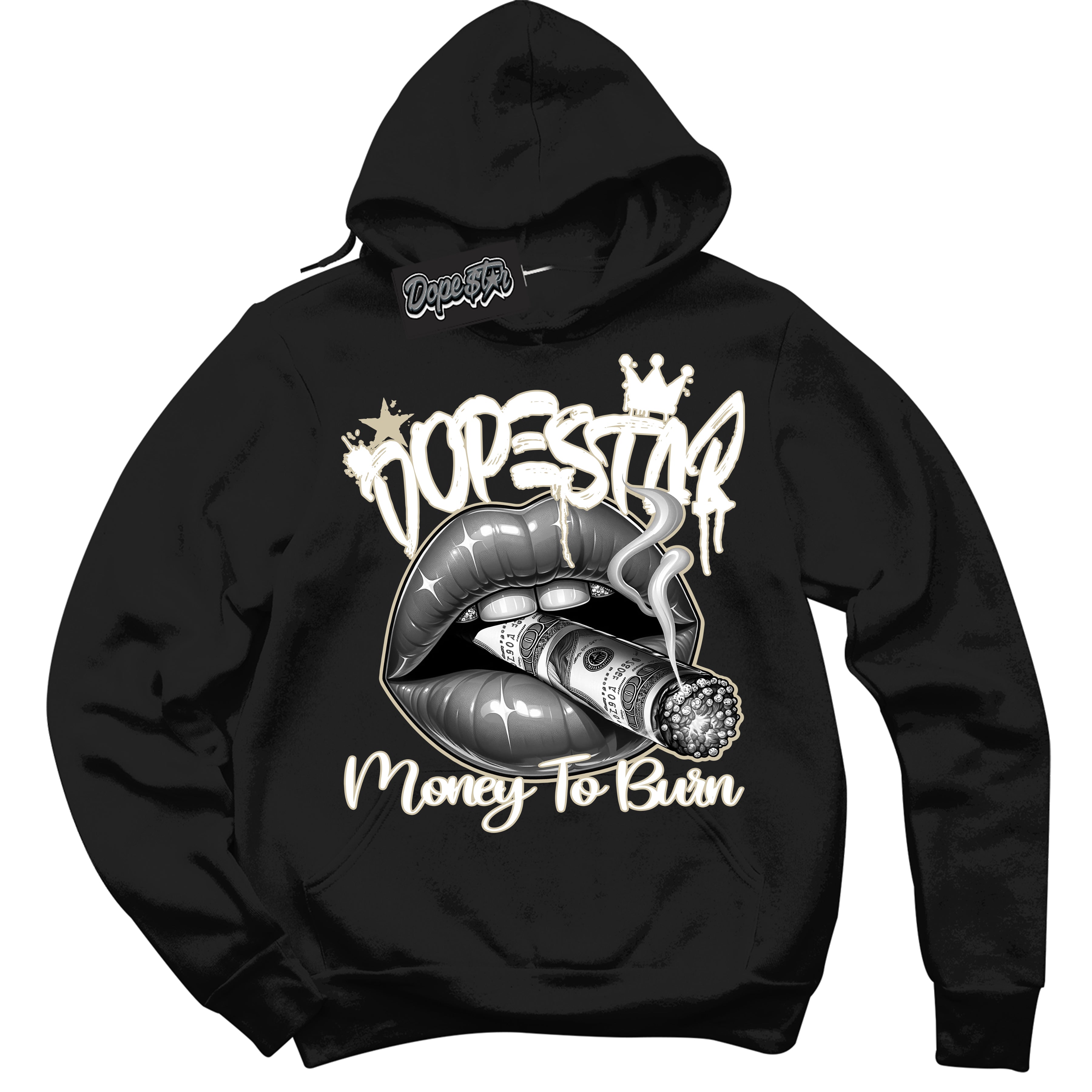 Cool Black Hoodie with “ Money To Burn ”  design that Perfectly Matches Gratitude 11s Sneakers.