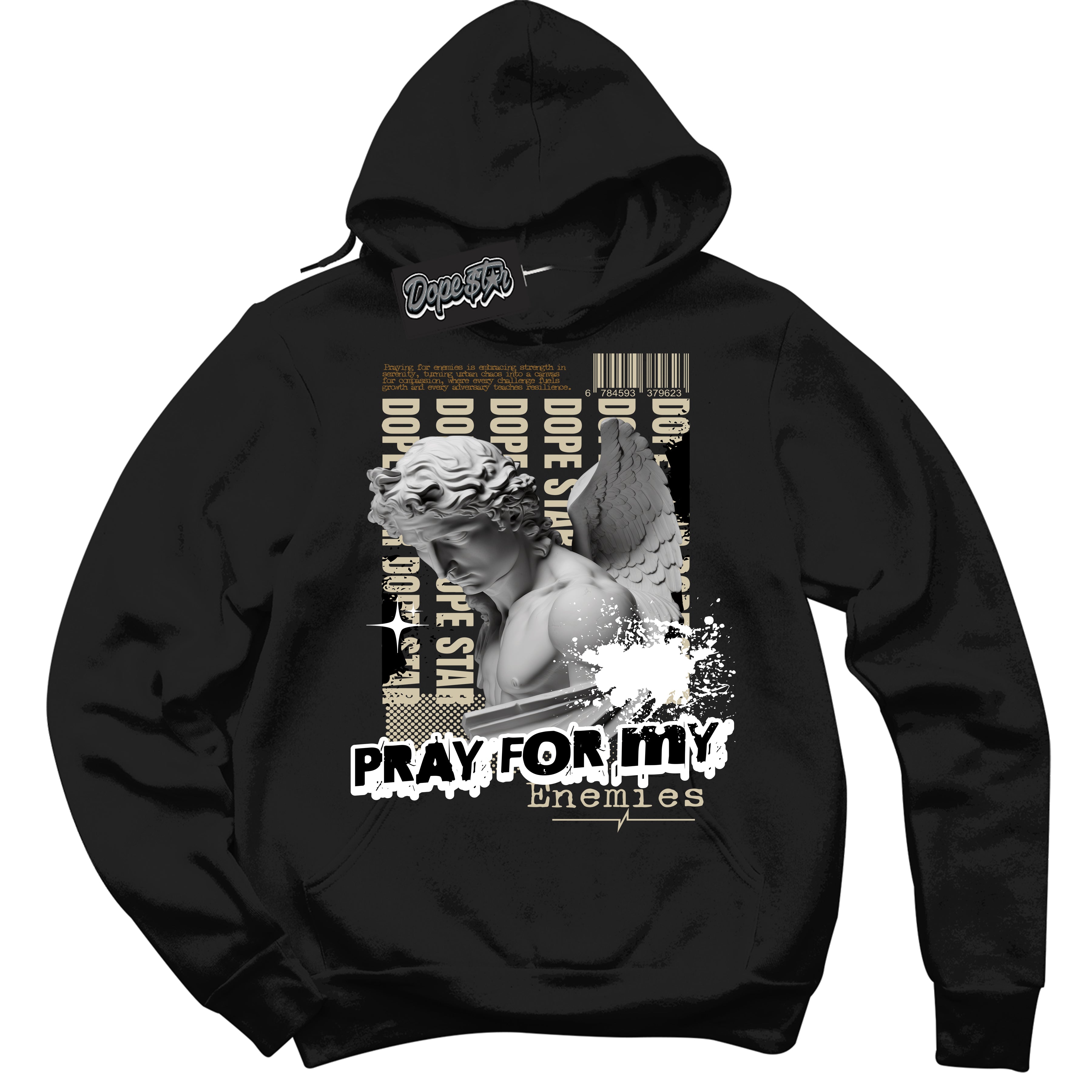 Cool Black Hoodie with “ Pray Enemies ”  design that Perfectly Matches Gratitude 11s Sneakers.