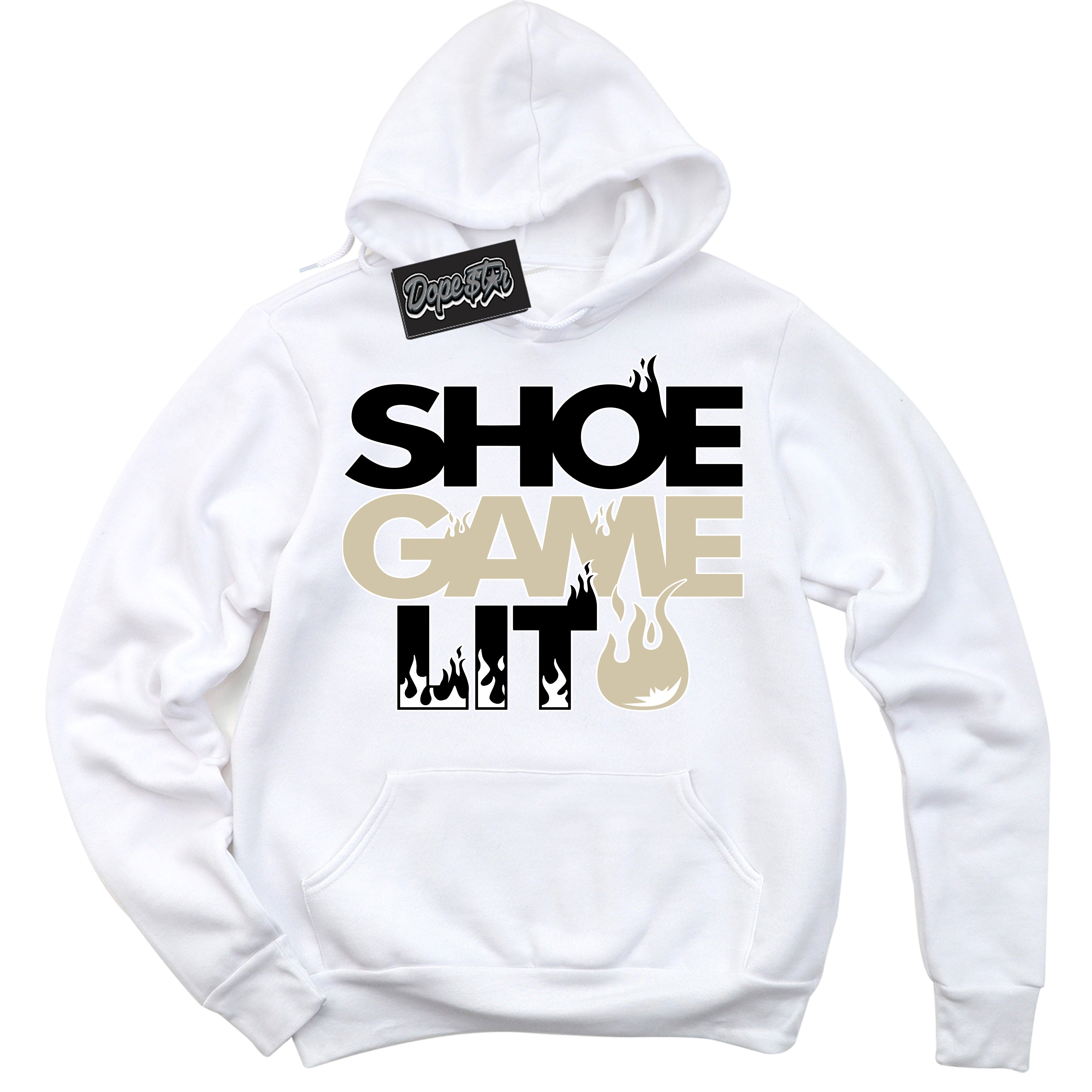 Cool White Hoodie with “ Shoe Game Lit '' design that Perfectly Matches  Gratitude 11s Sneakers.