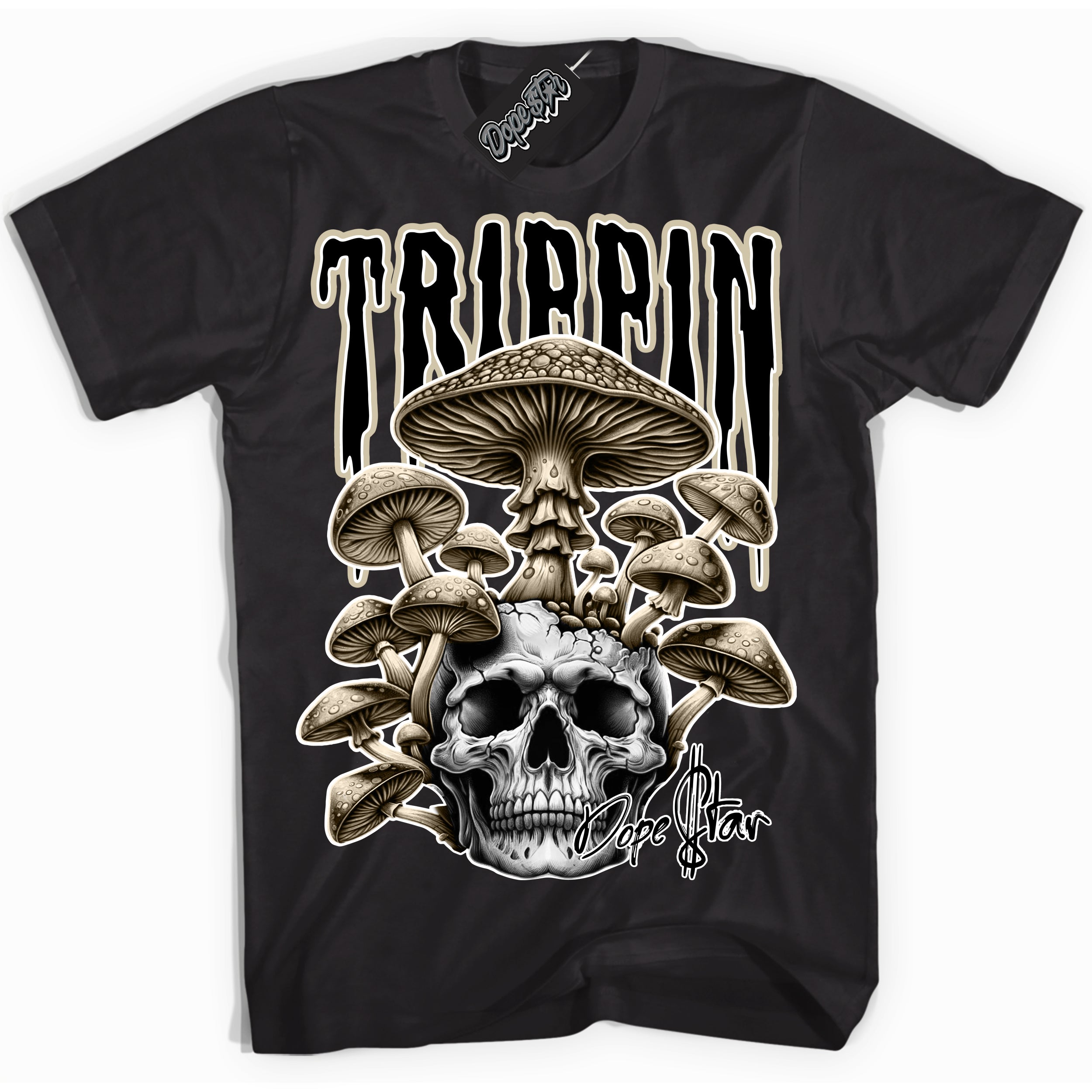 Cool Black Shirt with “ Trippin” design that perfectly matches Gratitude 11s Sneakers.