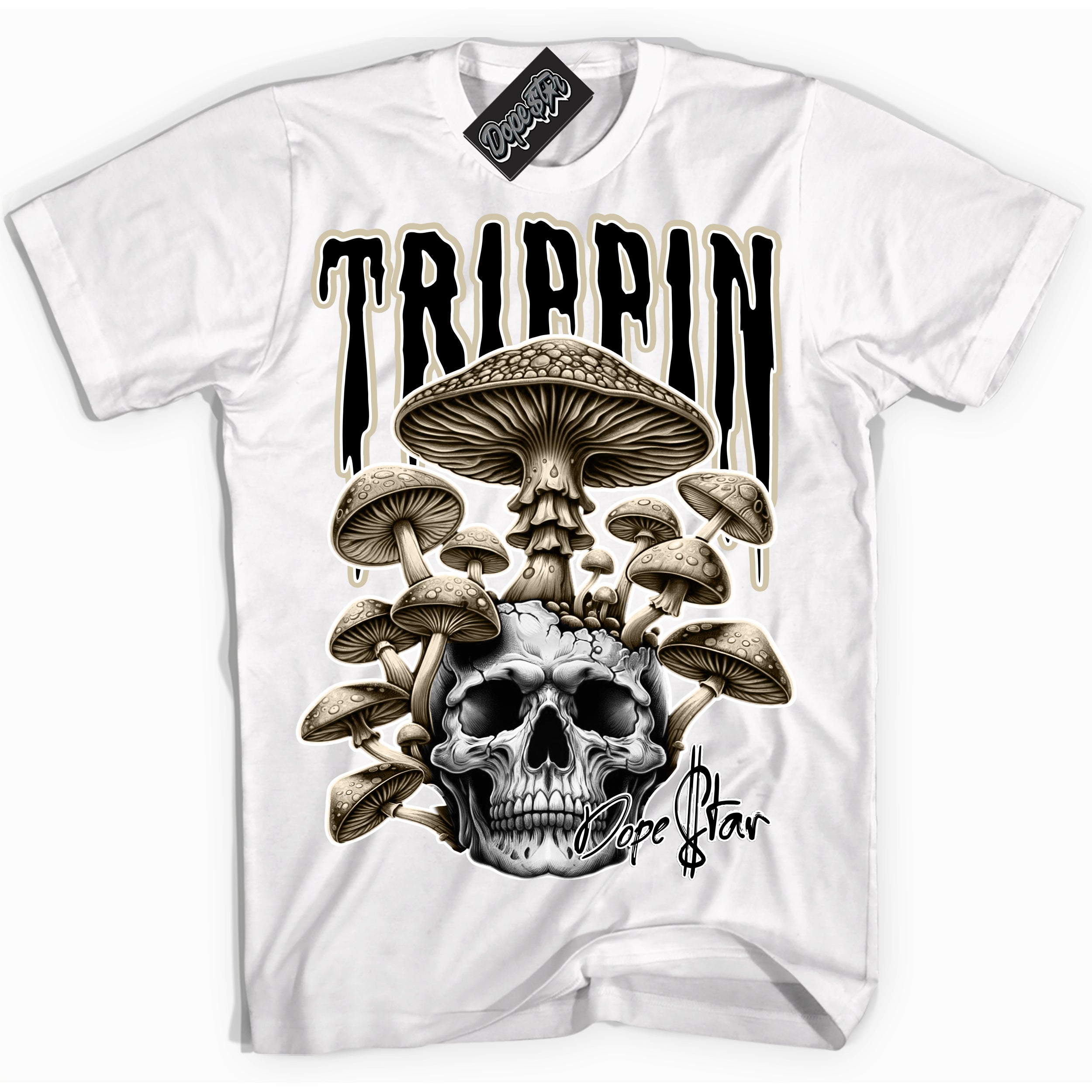 Cool White Shirt with “ Trippin” design that perfectly matches Gratitude 11s Sneakers.