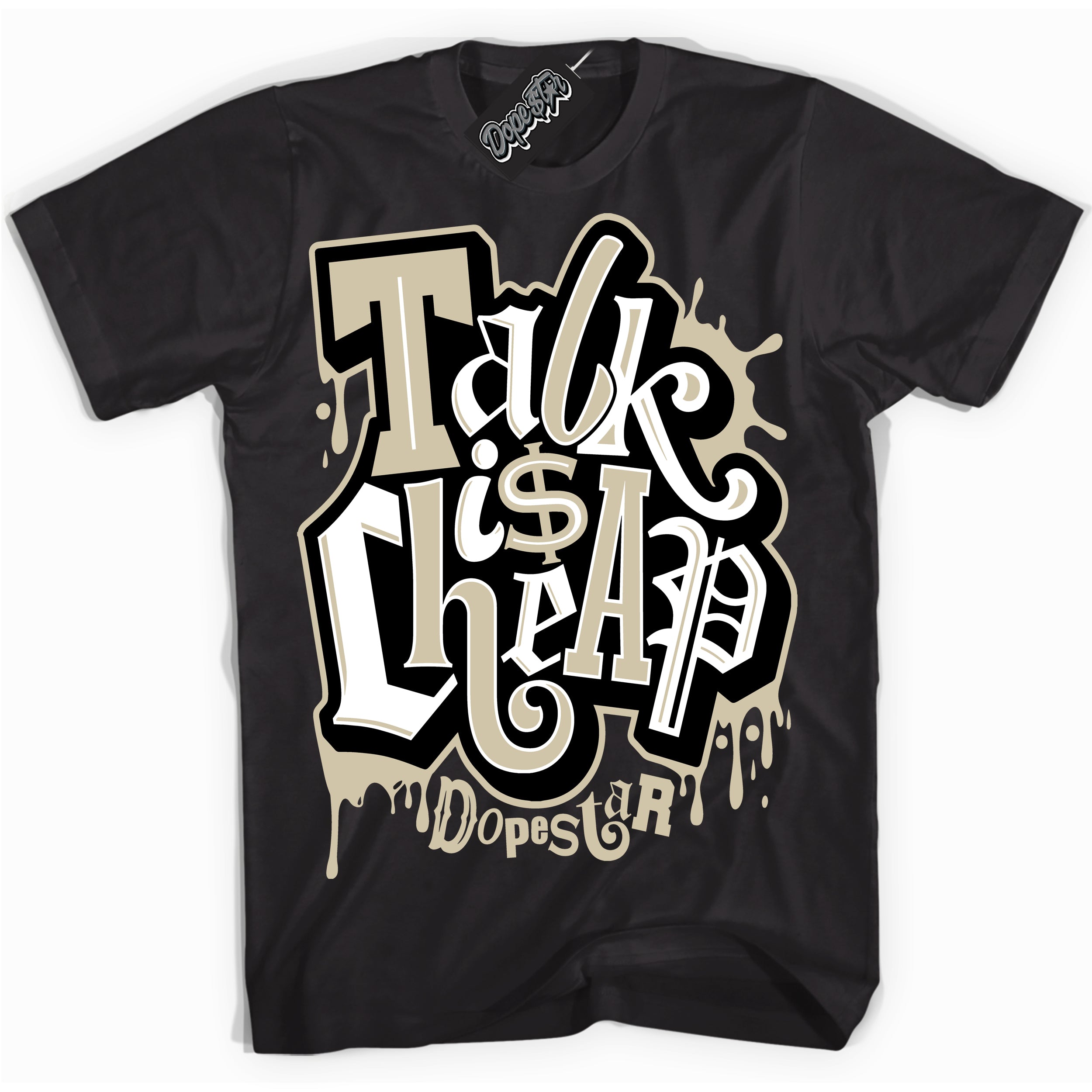 Cool Black Shirt with “ Talk Is Cheap” design that perfectly matches Gratitude 11s Sneakers.