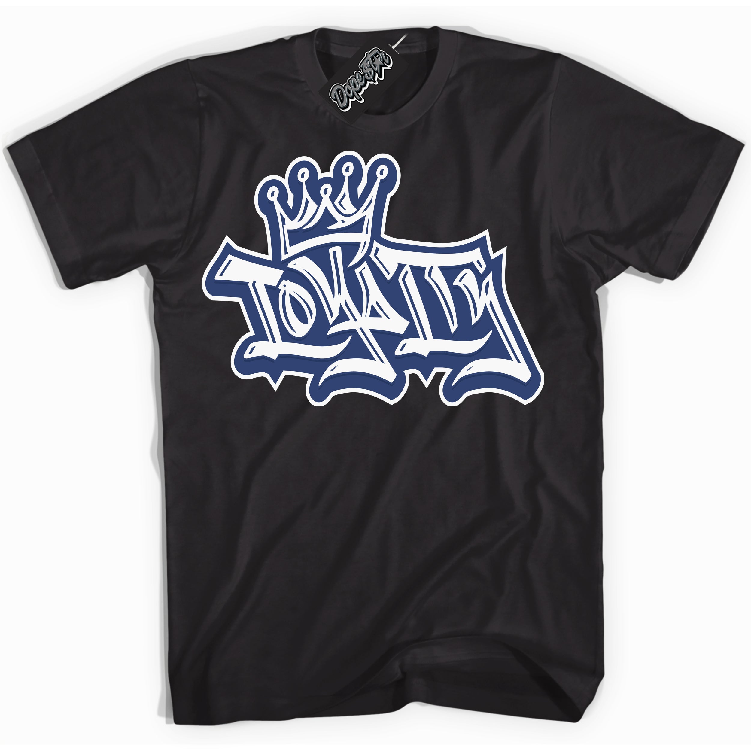 Cool Black Shirt with “ Loyalty Crown ” design that perfectly matches Diffused Blue 11s Jordans.