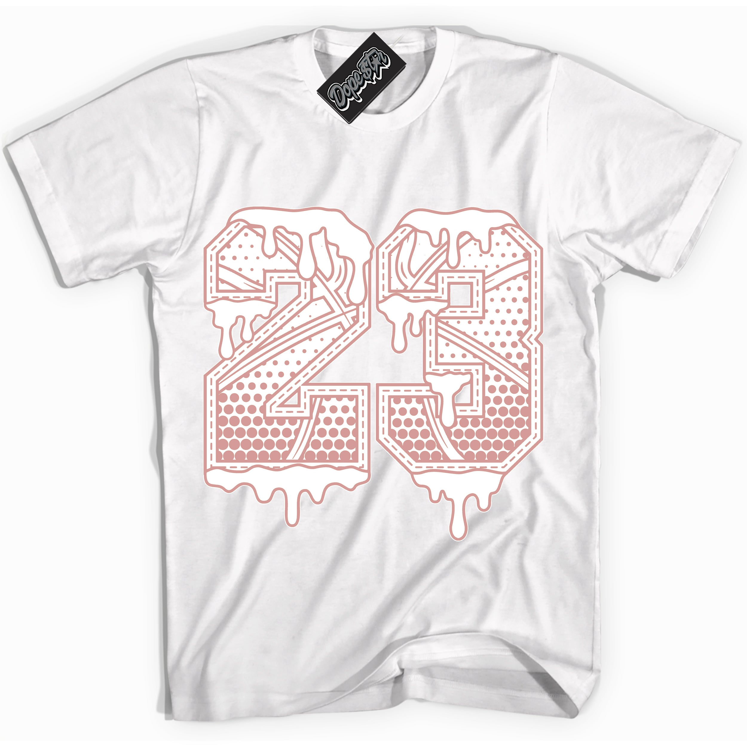 Cool White Shirt with “ 23 Ball ” design that perfectly matches Legend Pink 11s Jordans.
