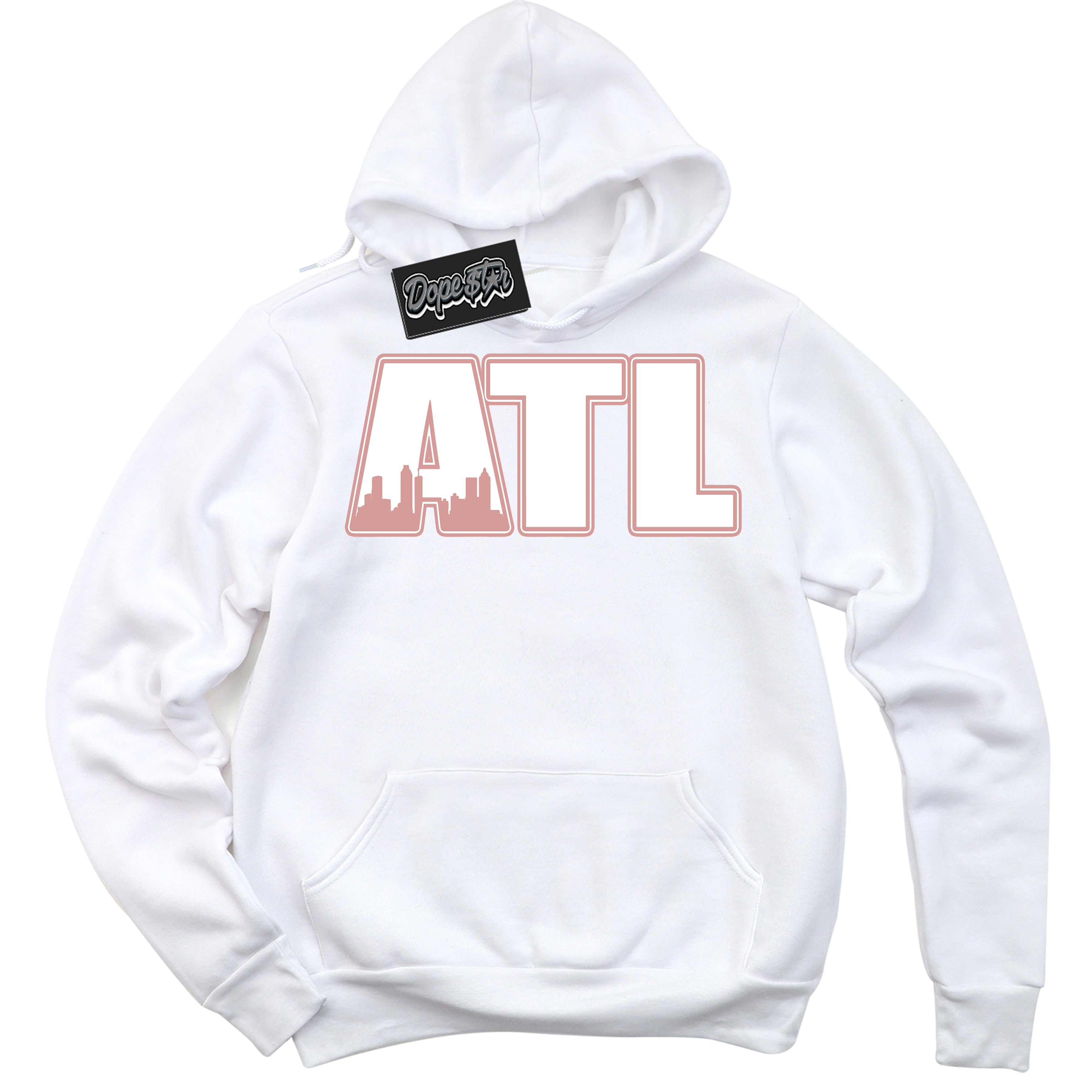 Cool White Hoodie with “ Atlanta ”  design that Perfectly Matches Legend Pink 11s Jordans.
