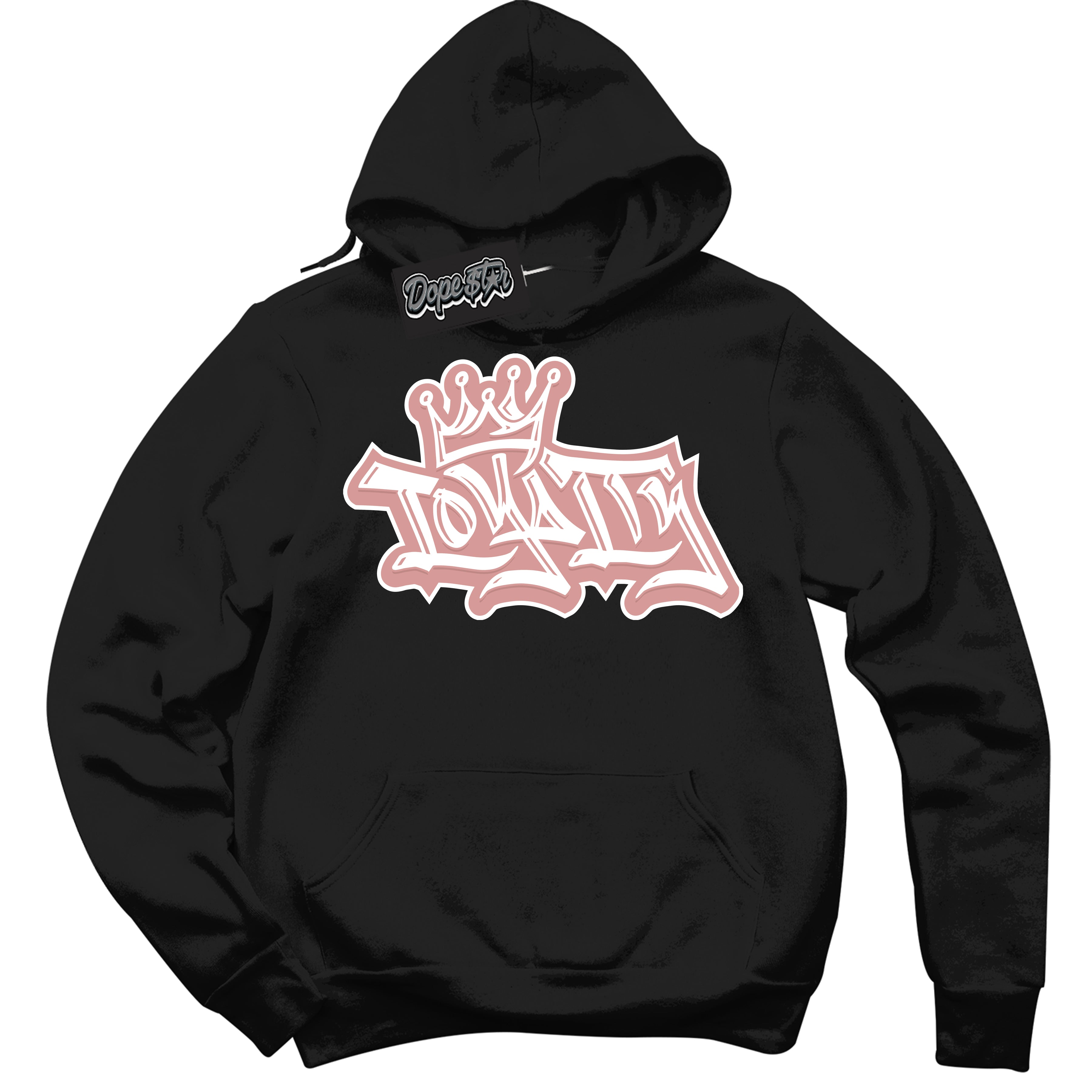 Cool Black Hoodie with “ Loyalty Crown ”  design that Perfectly Matches Legend Pink 11s Jordans.
