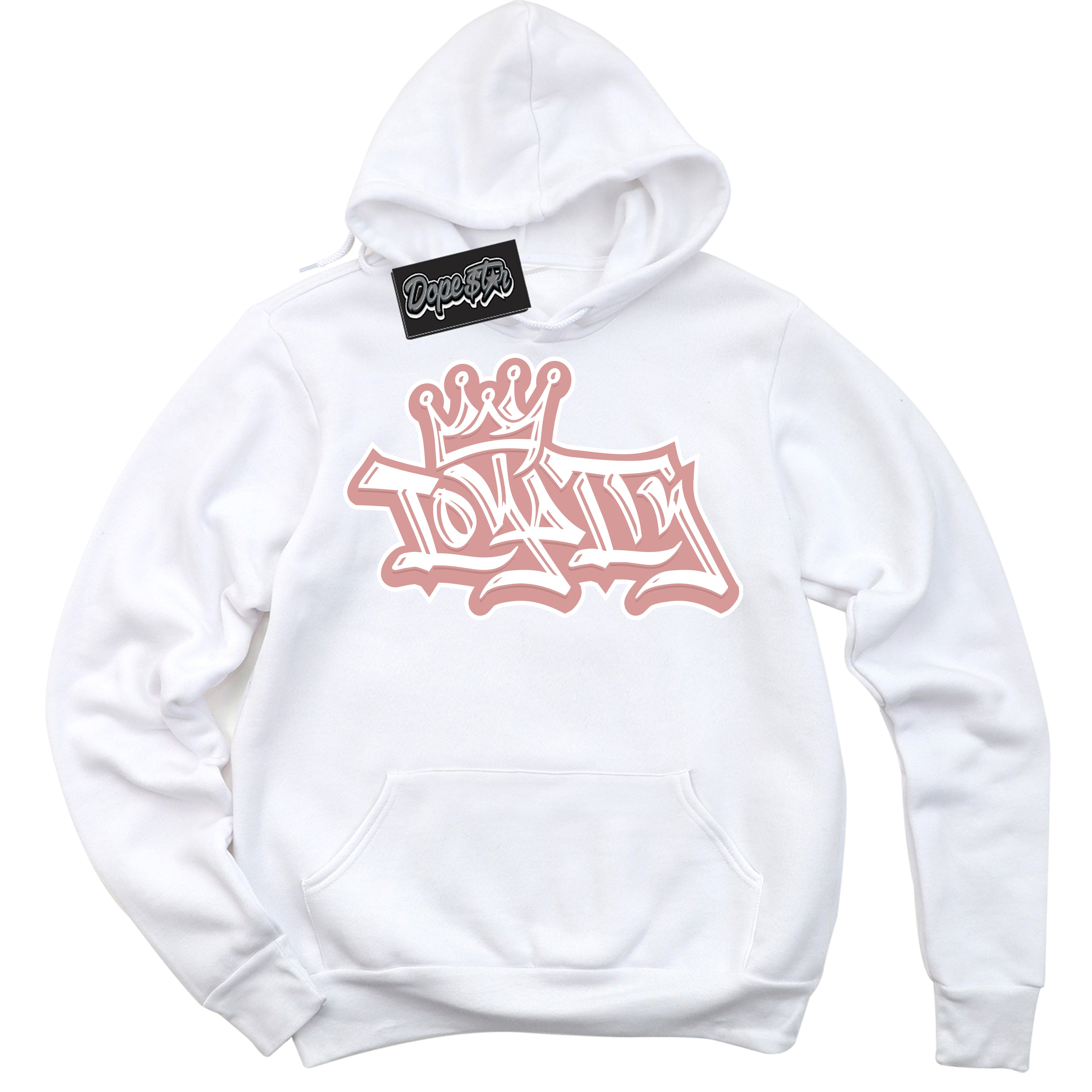 Cool White Hoodie with “ Loyalty Crown ”  design that Perfectly Matches Legend Pink 11s Jordans.