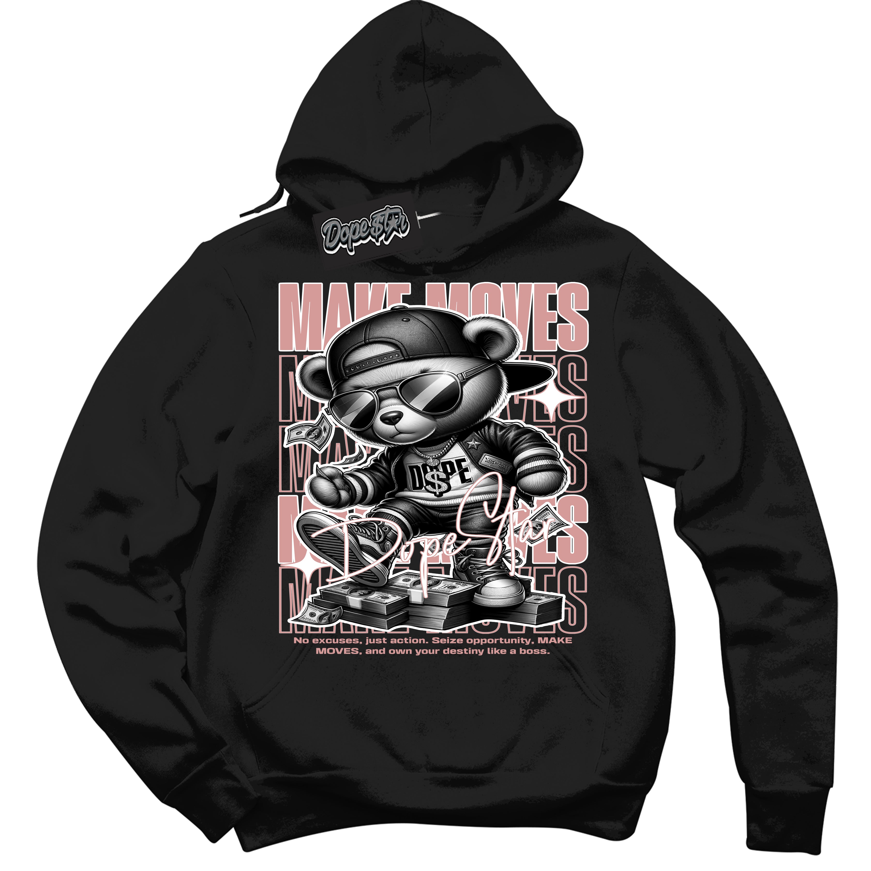 Cool Black Hoodie with “ Makin Moves ”  design that Perfectly Matches Legend Pink 11s Sneakers.