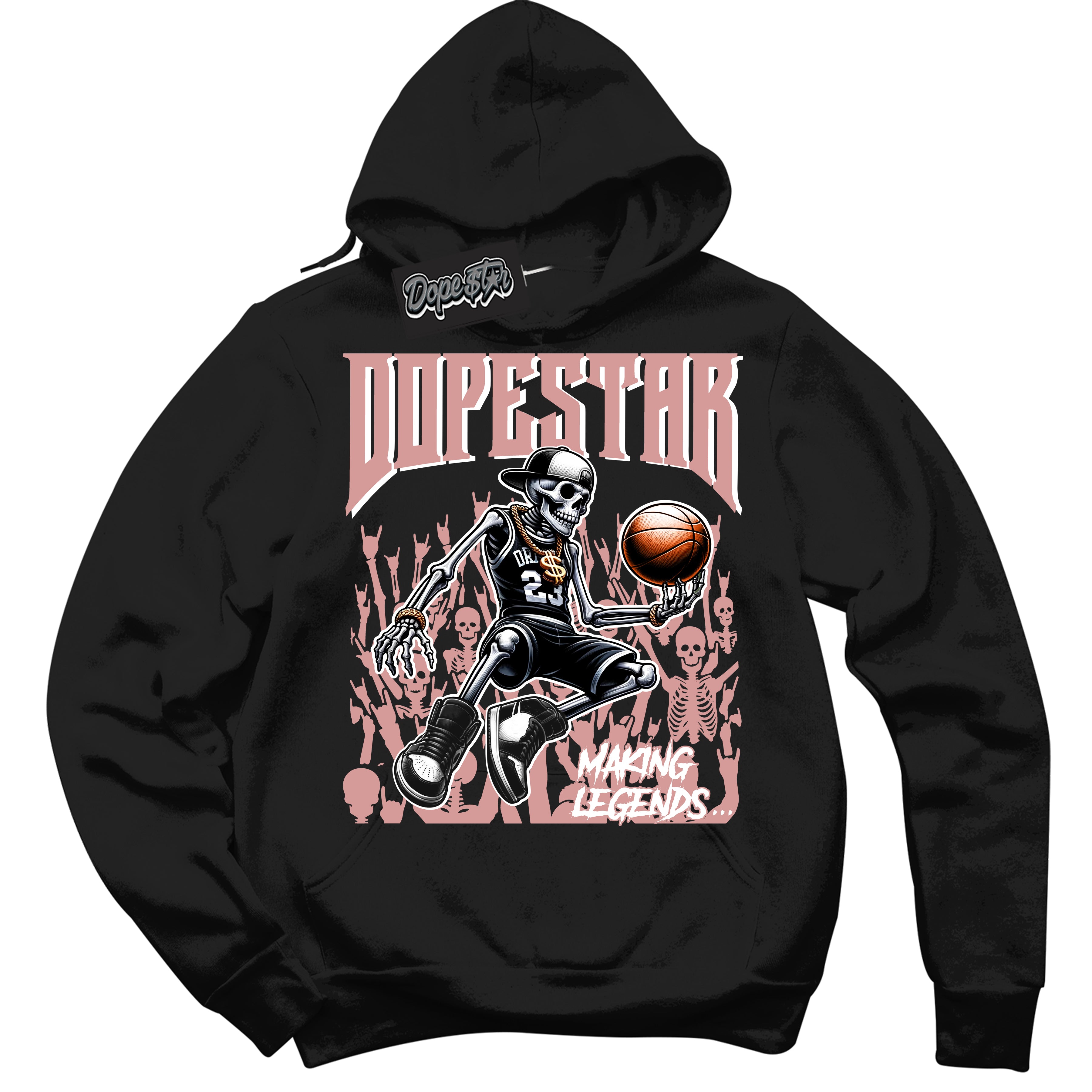 Cool Black Hoodie with “ Making Legends ”  design that Perfectly Matches Legend Pink 11s Sneakers.