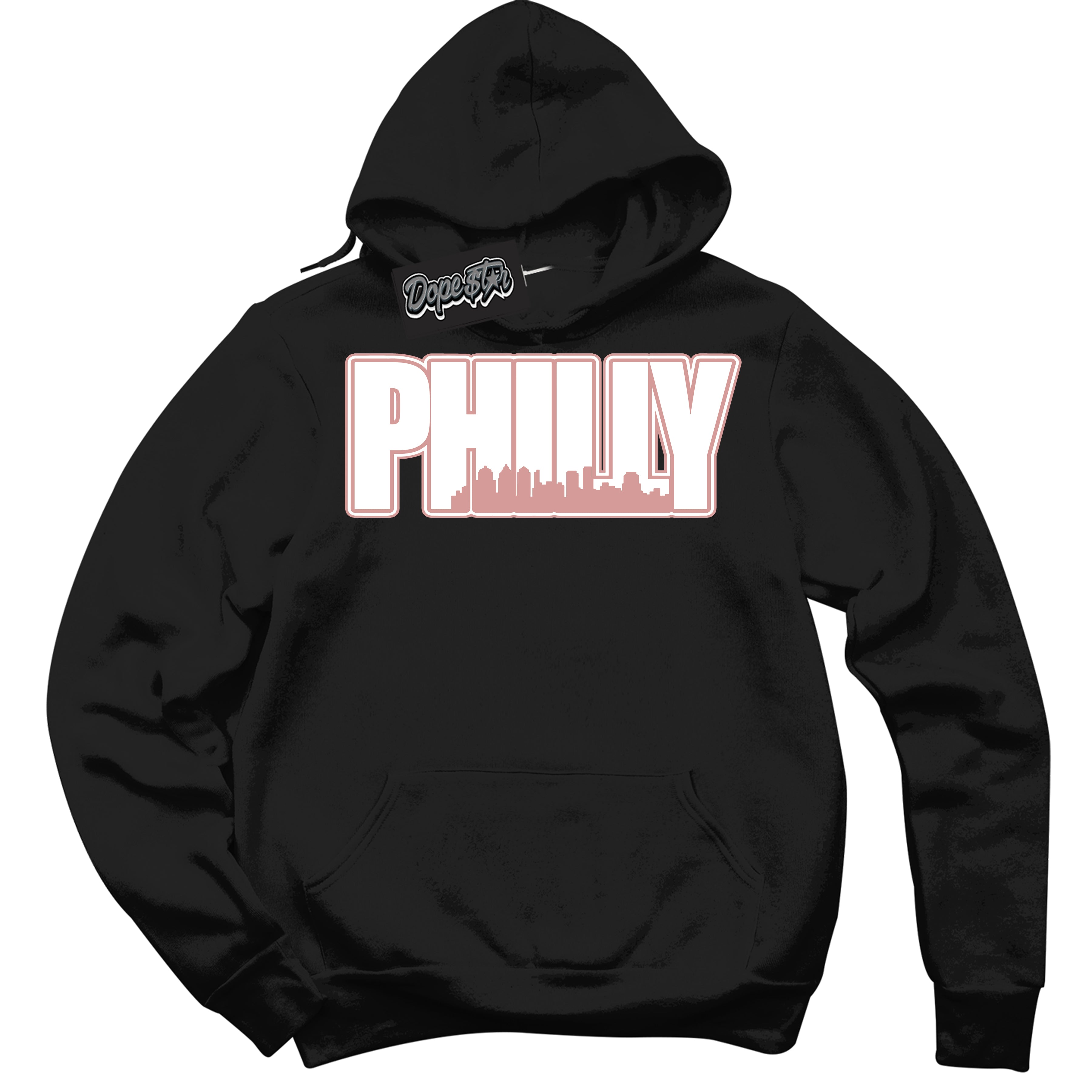 Cool Black Hoodie with “ Philly ”  design that Perfectly Matches Legend Pink 11s Jordans.
