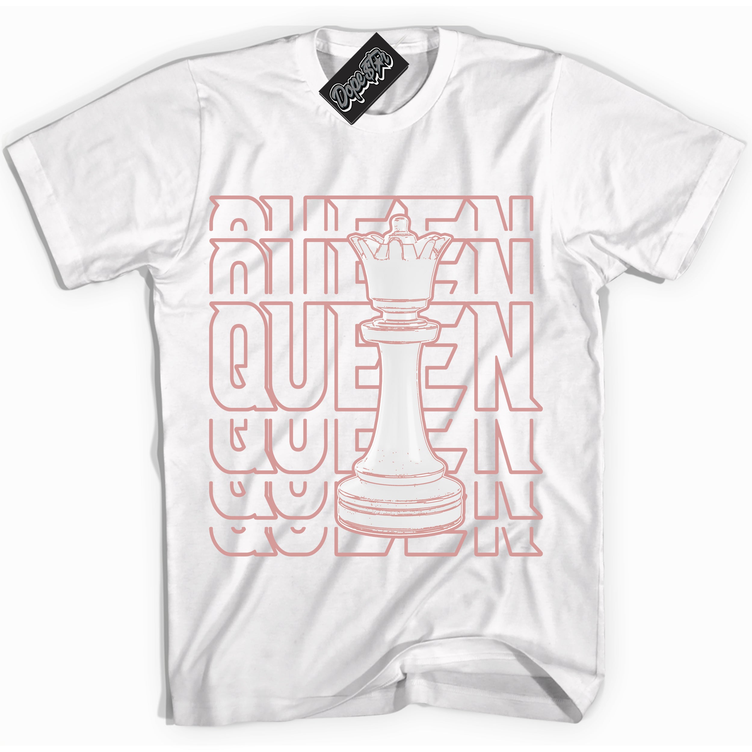 Cool White Shirt with “ Queen Chess ” design that perfectly matches Legend Pink 11s Jordans.
