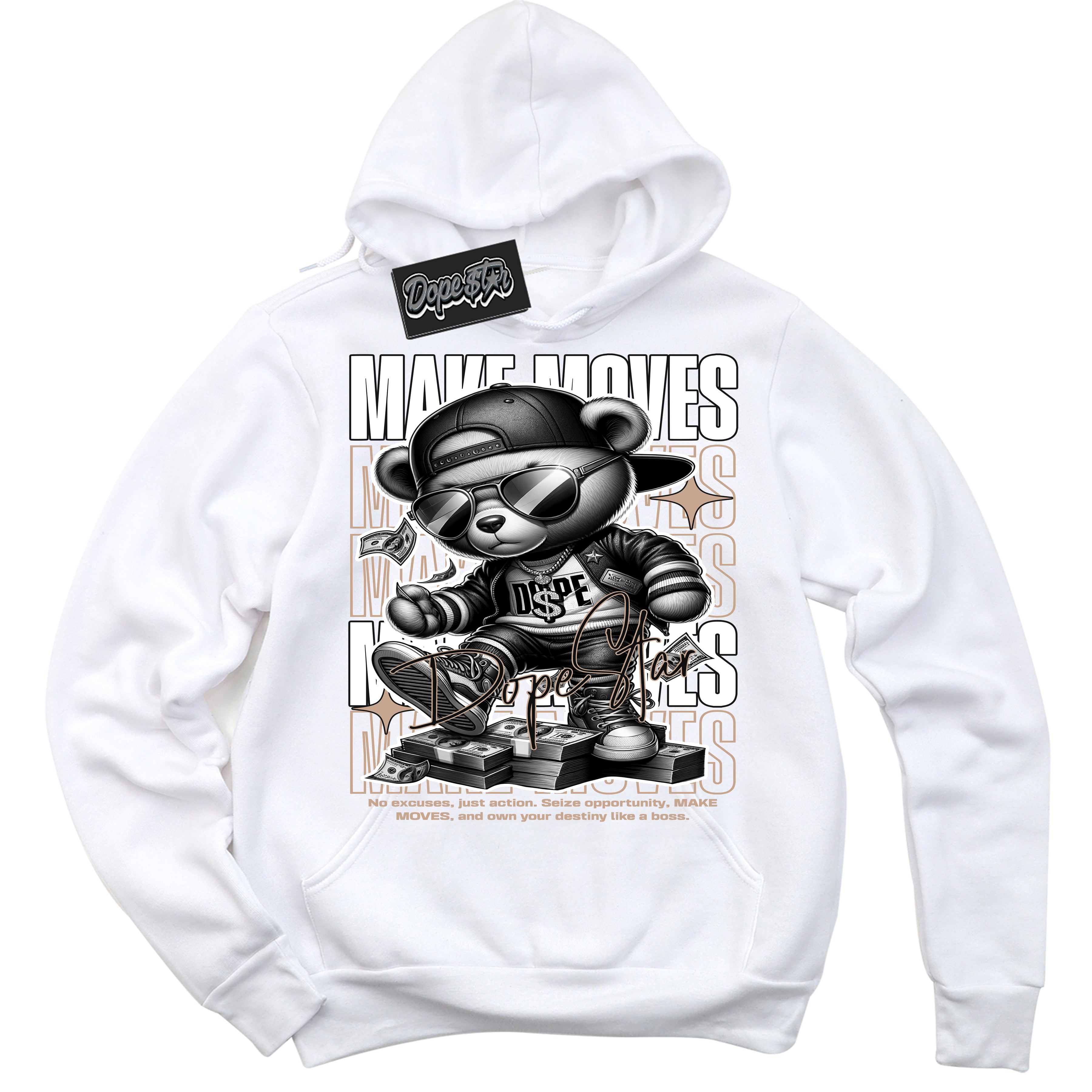 Cool White Hoodie with “ Makin Moves ”  design that Perfectly Matches Neapolitan 11s Sneakers.