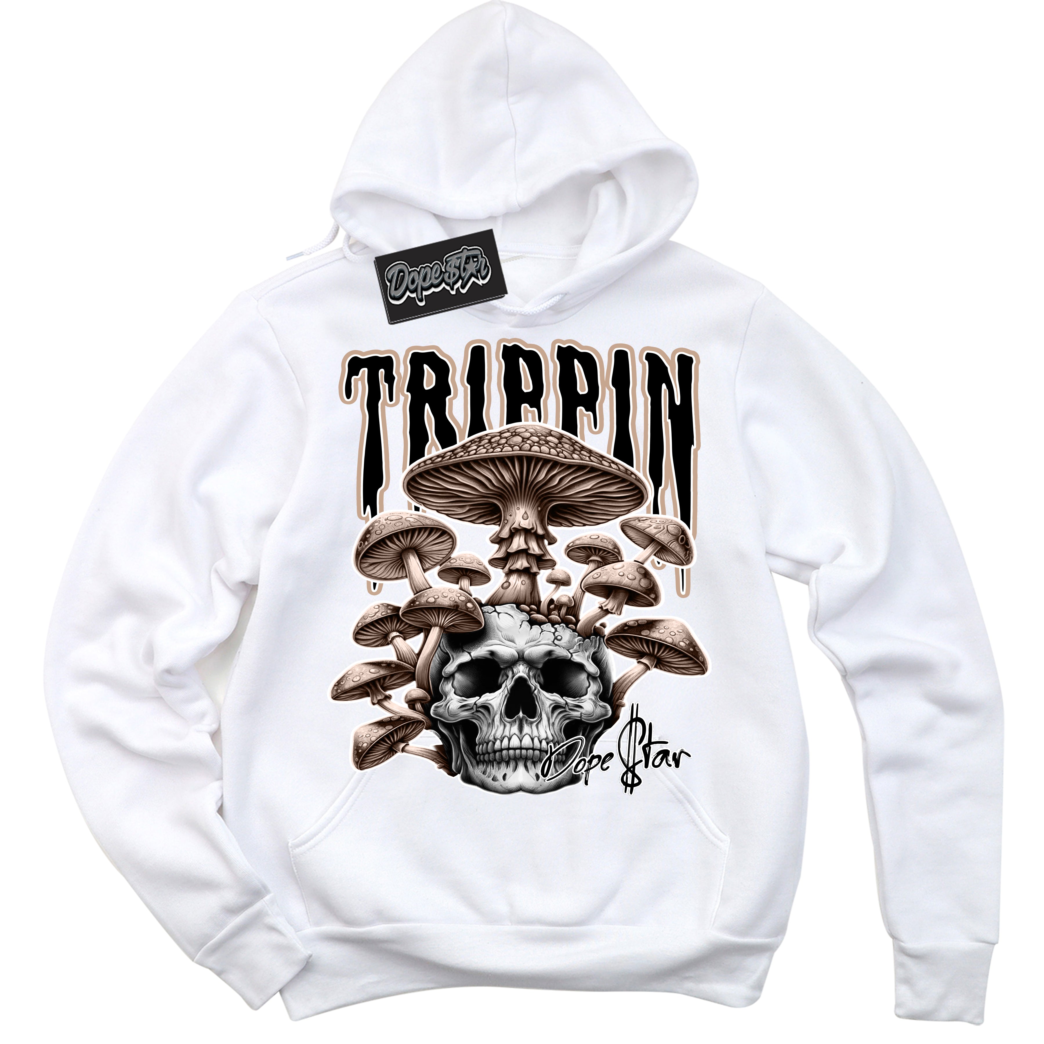 Cool White Hoodie with “ Trippin”  design that Perfectly Matches Neapolitan 11s Sneakers.