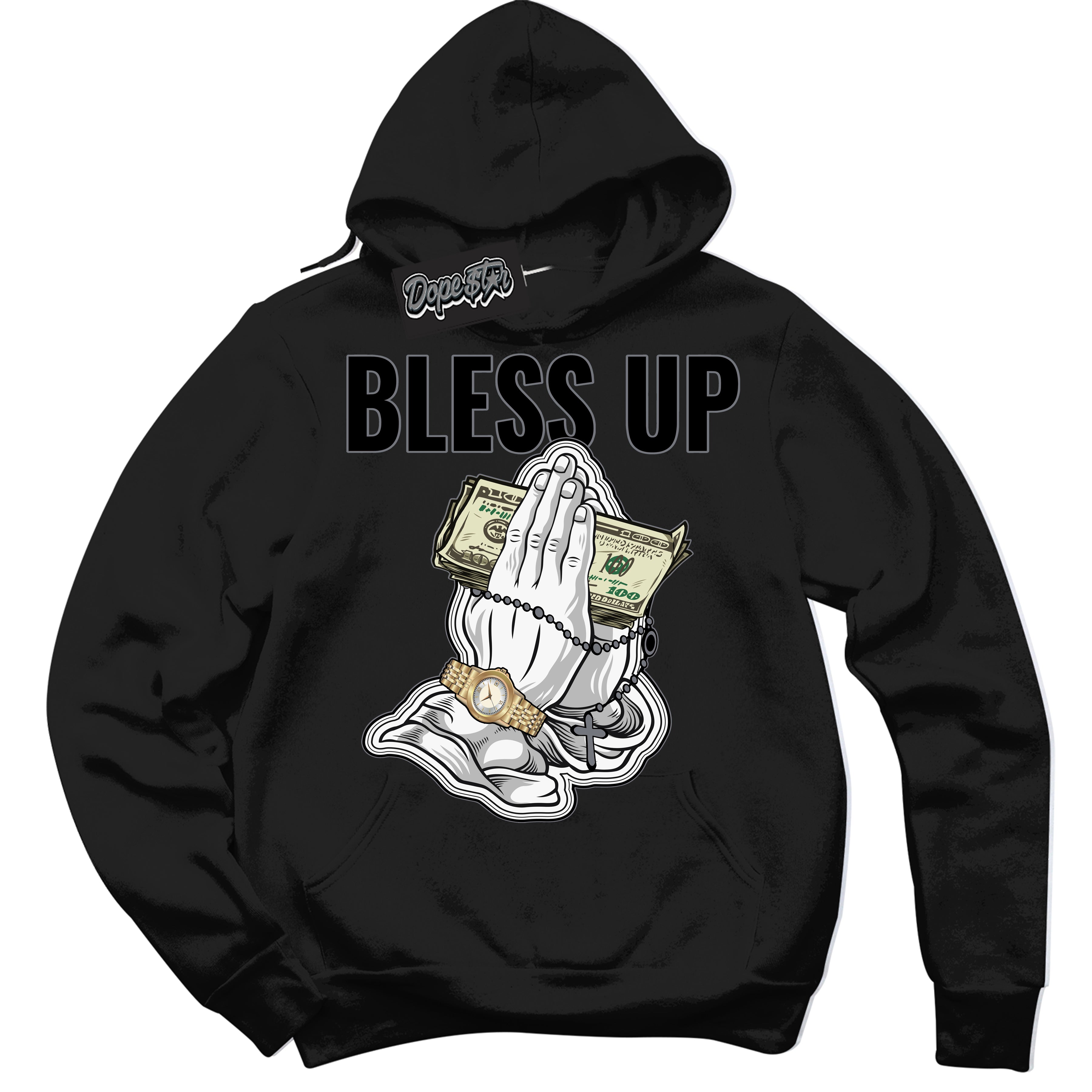 AJ12 Retro Barons ‘Bless Up – Black Streetwear Hoodie | Sneaker Matching sweatshirt for AJ12 Retro Barons | Graphic Hoodie for Men & Women Streetwear by Sneaker Shirts Outlet.