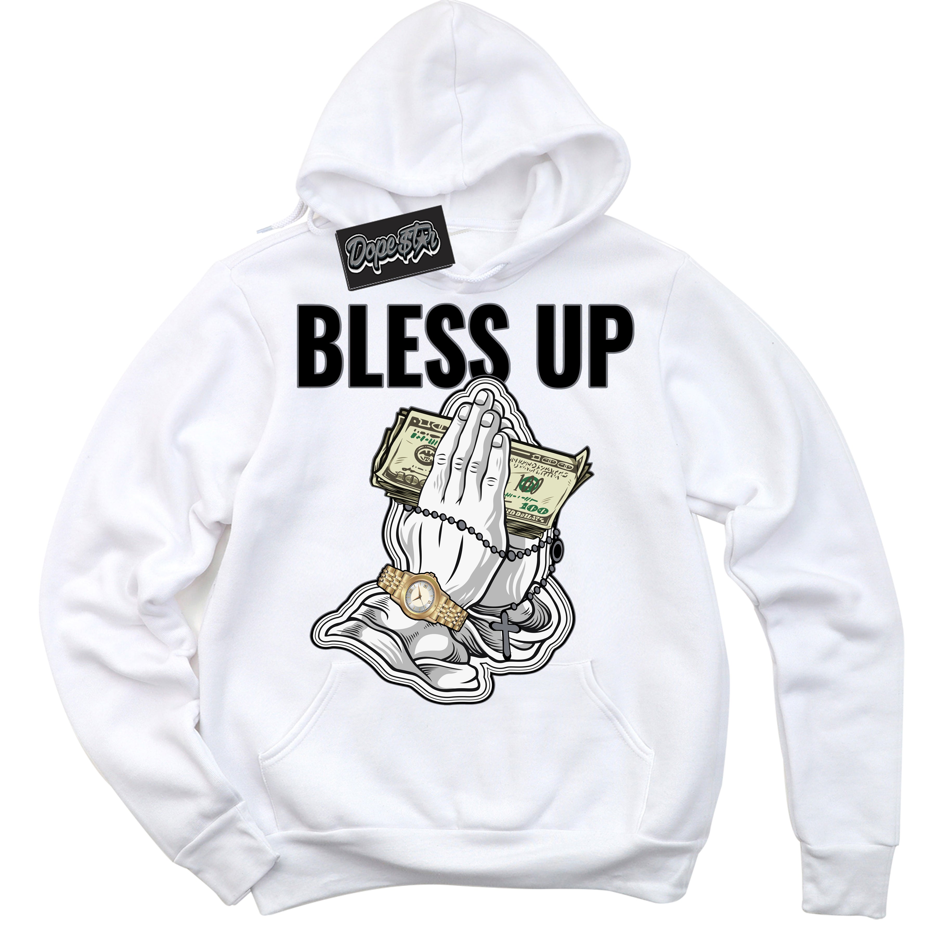 AJ12 Retro Barons ‘Bless Up – White Streetwear Hoodie | Sneaker Matching sweatshirt for AJ12 Retro Barons | Graphic Hoodie for Men & Women Streetwear by Sneaker Shirts Outlet.