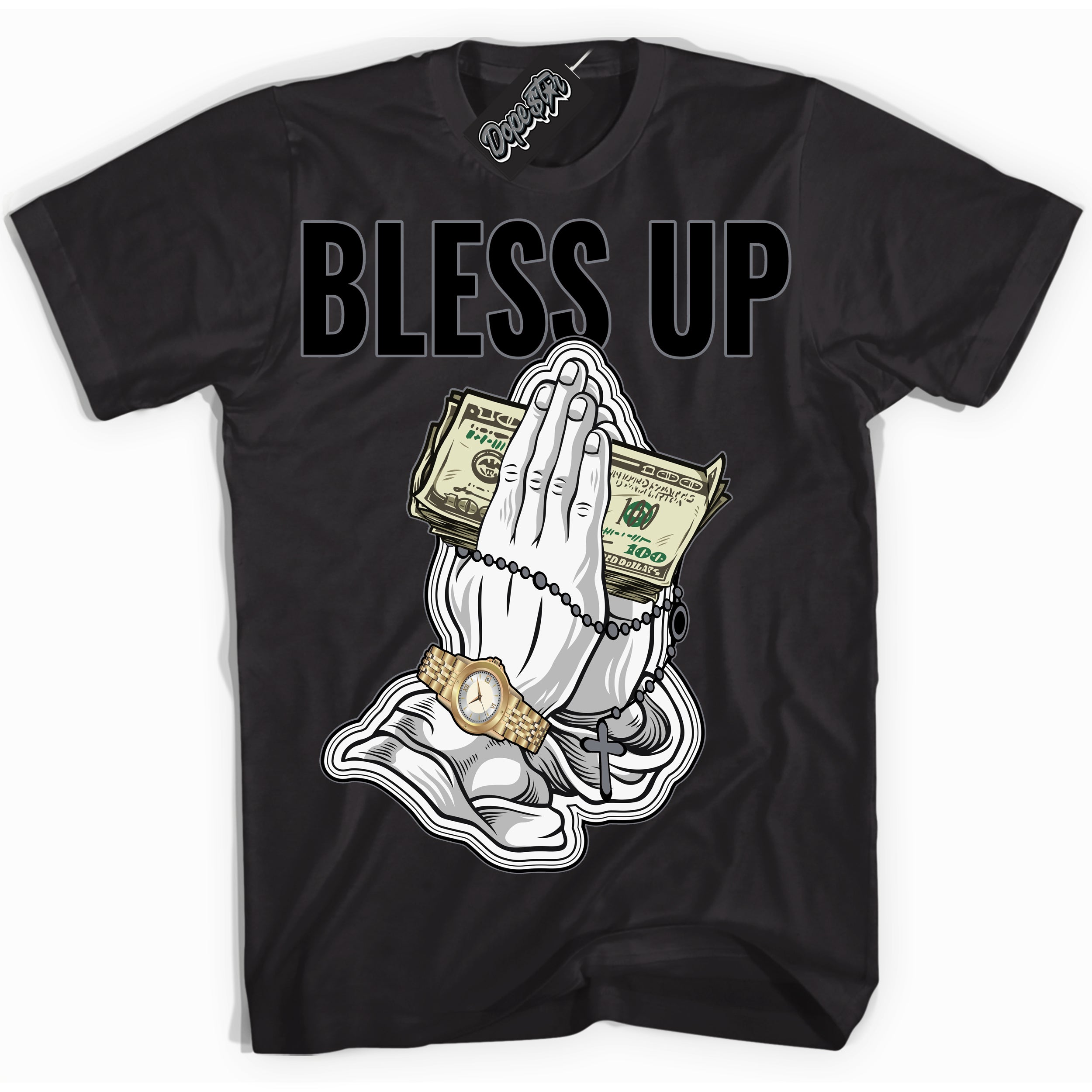 AJ12 Retro Barons ‘Bless Up – Black Streetwear T-Shirt | Sneaker Matching shirt for AJ12 Retro Barons | Graphic Tee for Men & Women Streetwear by Sneaker Shirts Outlet.