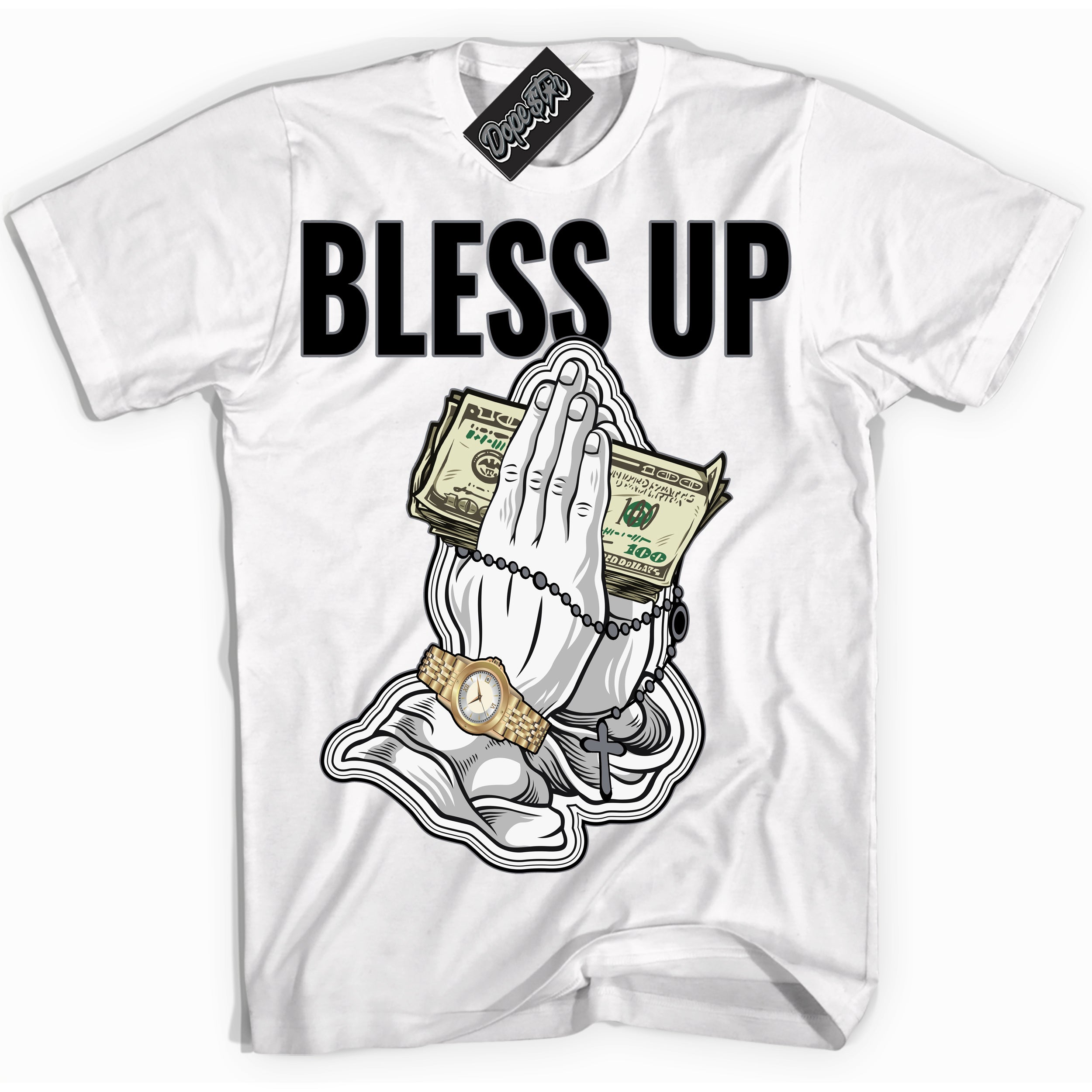 AJ12 Retro Barons ‘Bless Up – White Streetwear T-Shirt | Sneaker Matching shirt for AJ12 Retro Barons | Graphic Tee for Men & Women Streetwear by Sneaker Shirts Outlet.