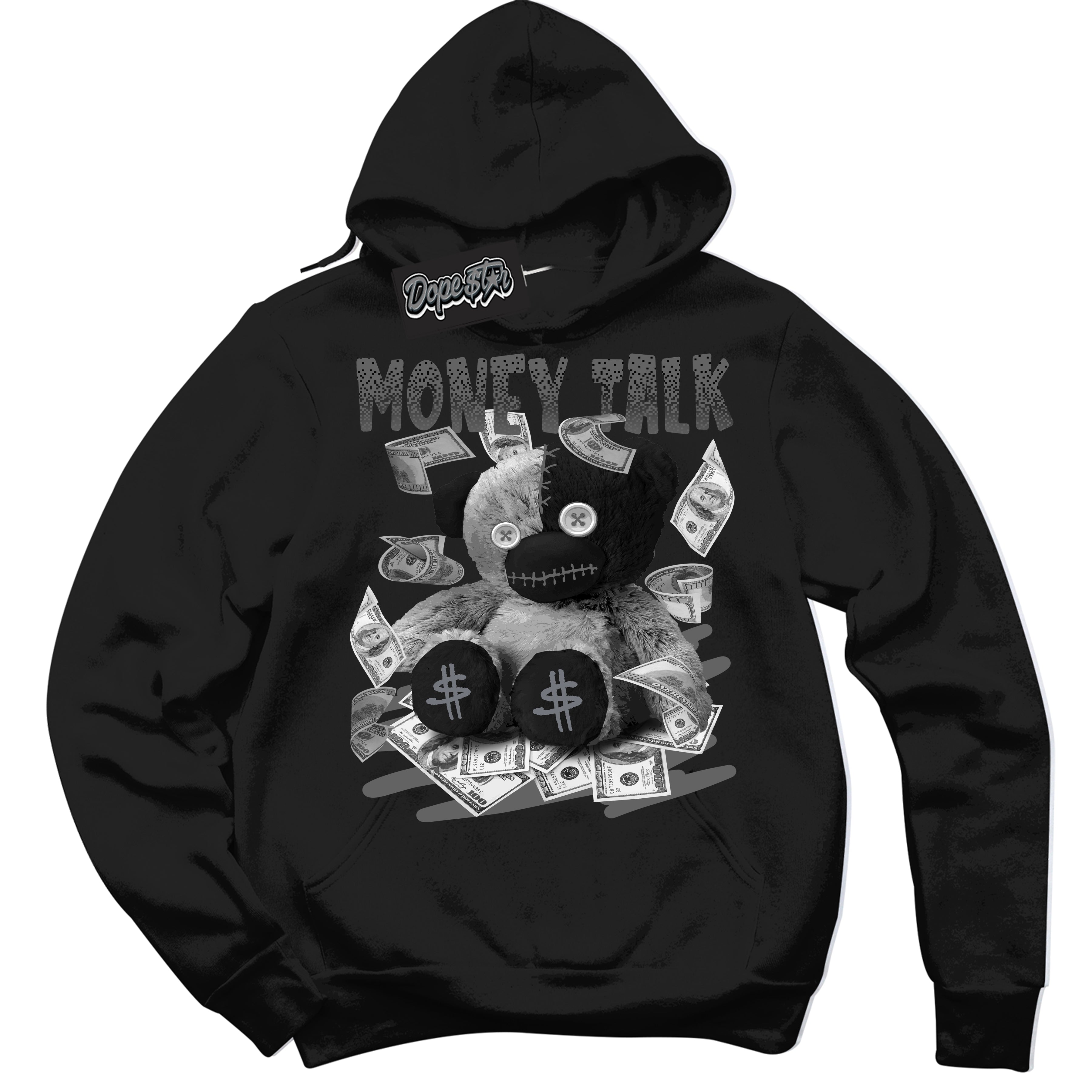 AJ12 Retro Barons ‘Money Talk Bear – Black Streetwear Hoodie | Sneaker Matching sweatshirt for AJ12 Retro Barons | Graphic Hoodie for Men & Women Streetwear by Sneaker Shirts Outlet.