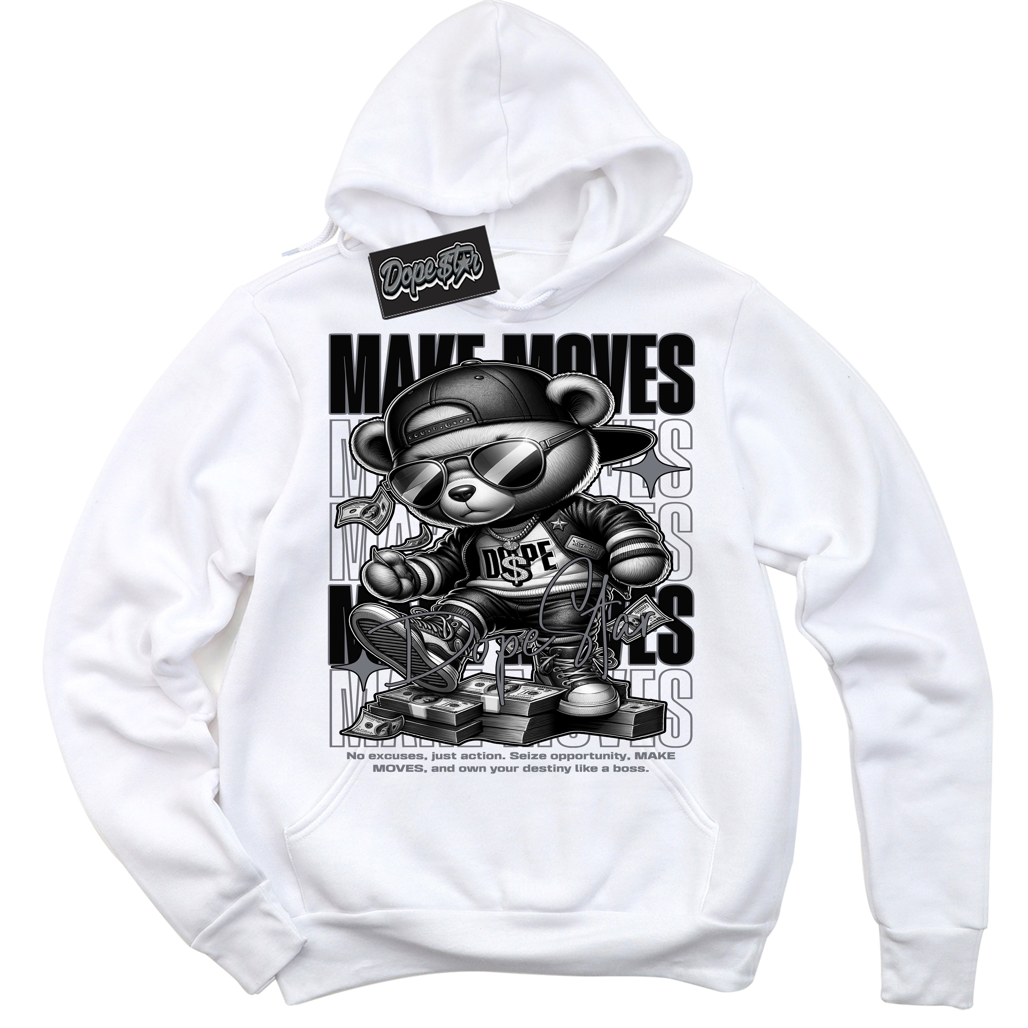 AJ12 Retro Barons ‘Make Moves – White Streetwear Hoodie | Sneaker Matching sweatshirt for AJ12 Retro Barons | Graphic Hoodie for Men & Women Streetwear by Sneaker Shirts Outlet.