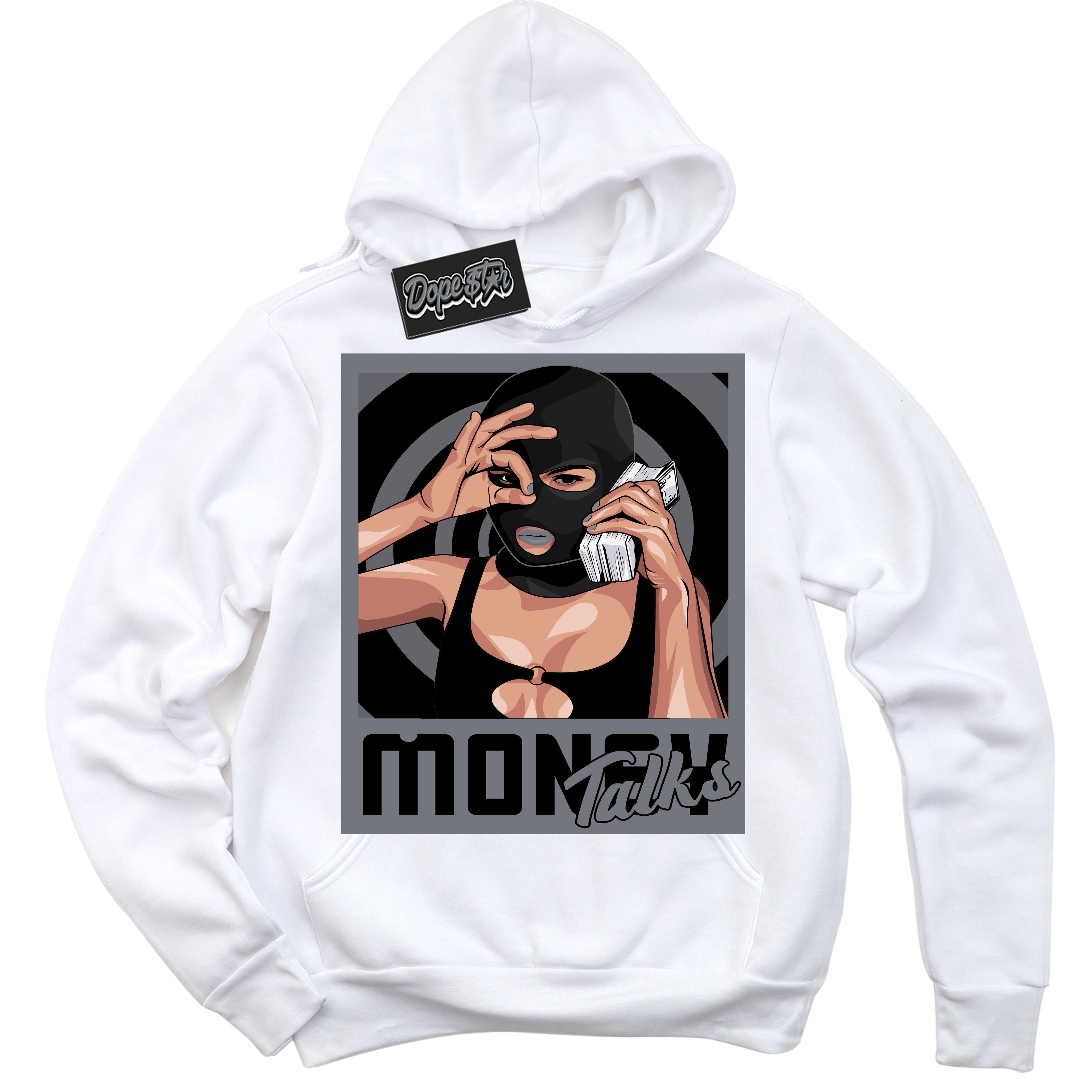 AJ12 Retro Barons ‘Money Talks – White Streetwear Hoodie | Sneaker Matching sweatshirt for AJ12 Retro Barons | Graphic Hoodie for Men & Women Streetwear by Sneaker Shirts Outlet.