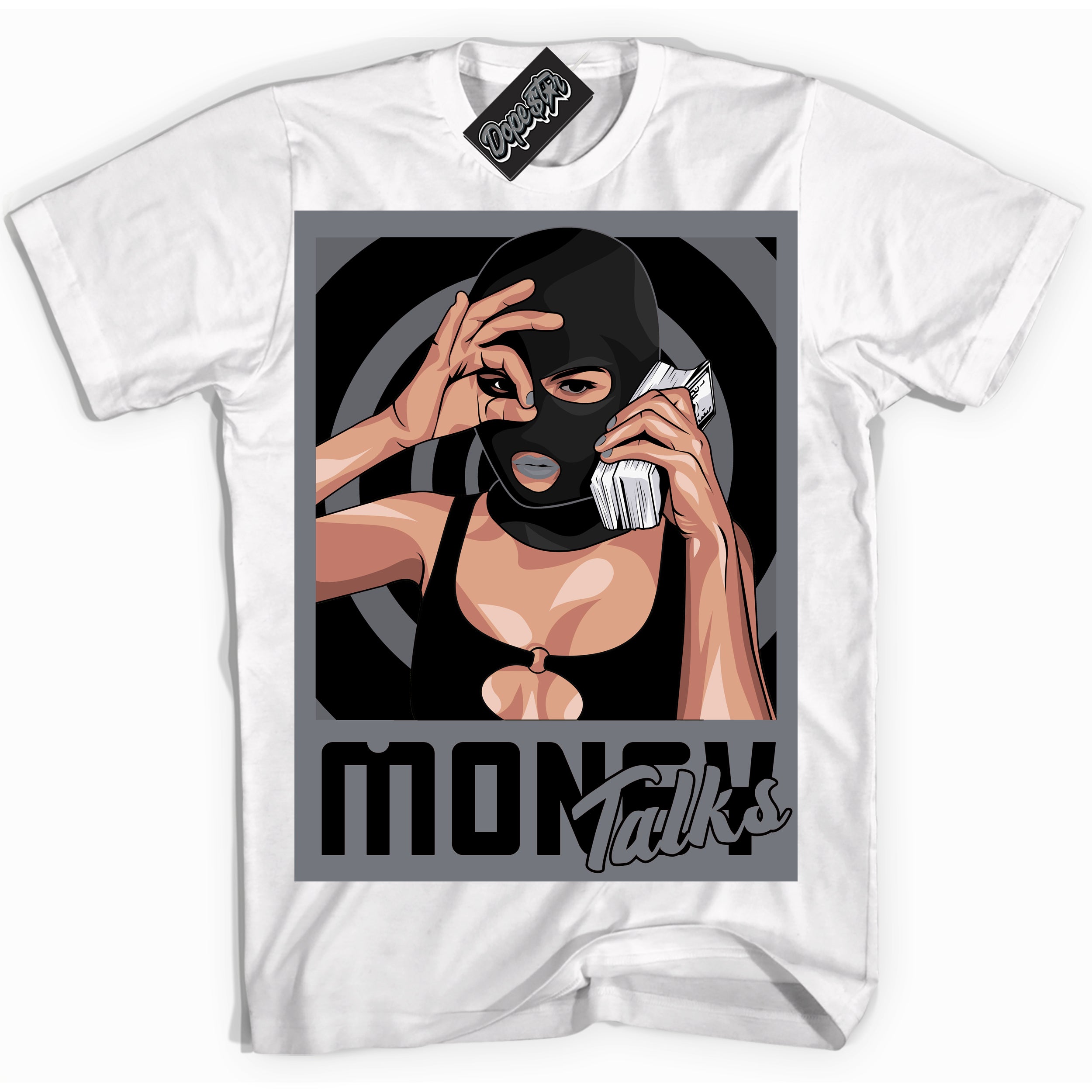 AJ12 Retro Barons ‘Money Talks – White Streetwear T-Shirt | Sneaker Matching shirt for AJ12 Retro Barons | Graphic Tee for Men & Women Streetwear by Sneaker Shirts Outlet.